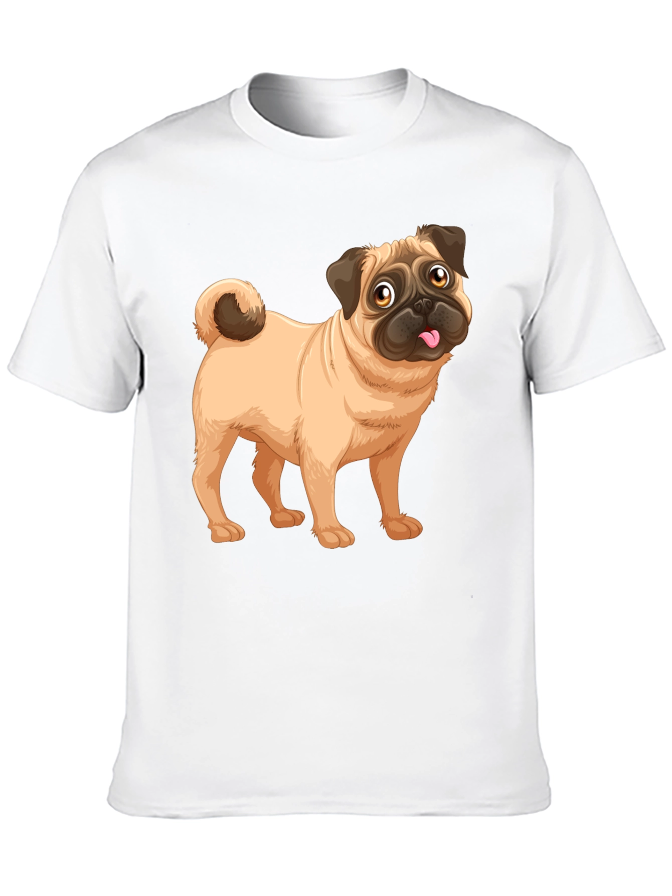 Pug Graphic Print Black T-Shirt