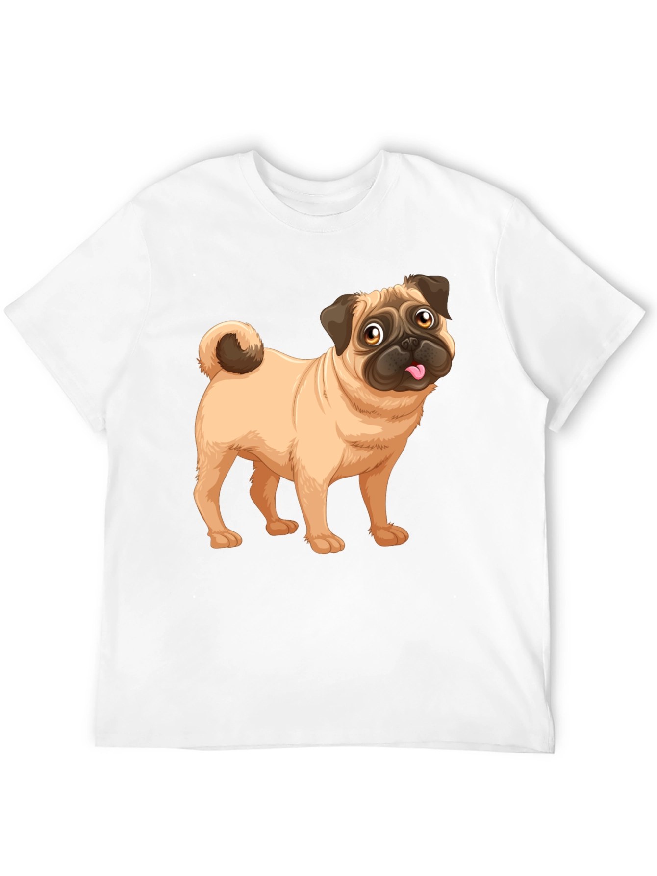 Pug Graphic Print Black T-Shirt