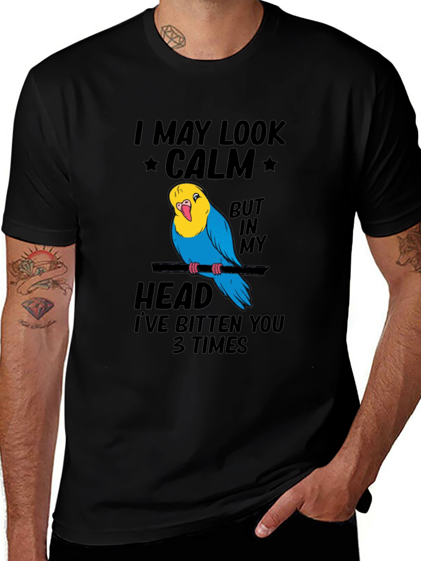 Funny Parrot T-Shirt - I May Look Calm