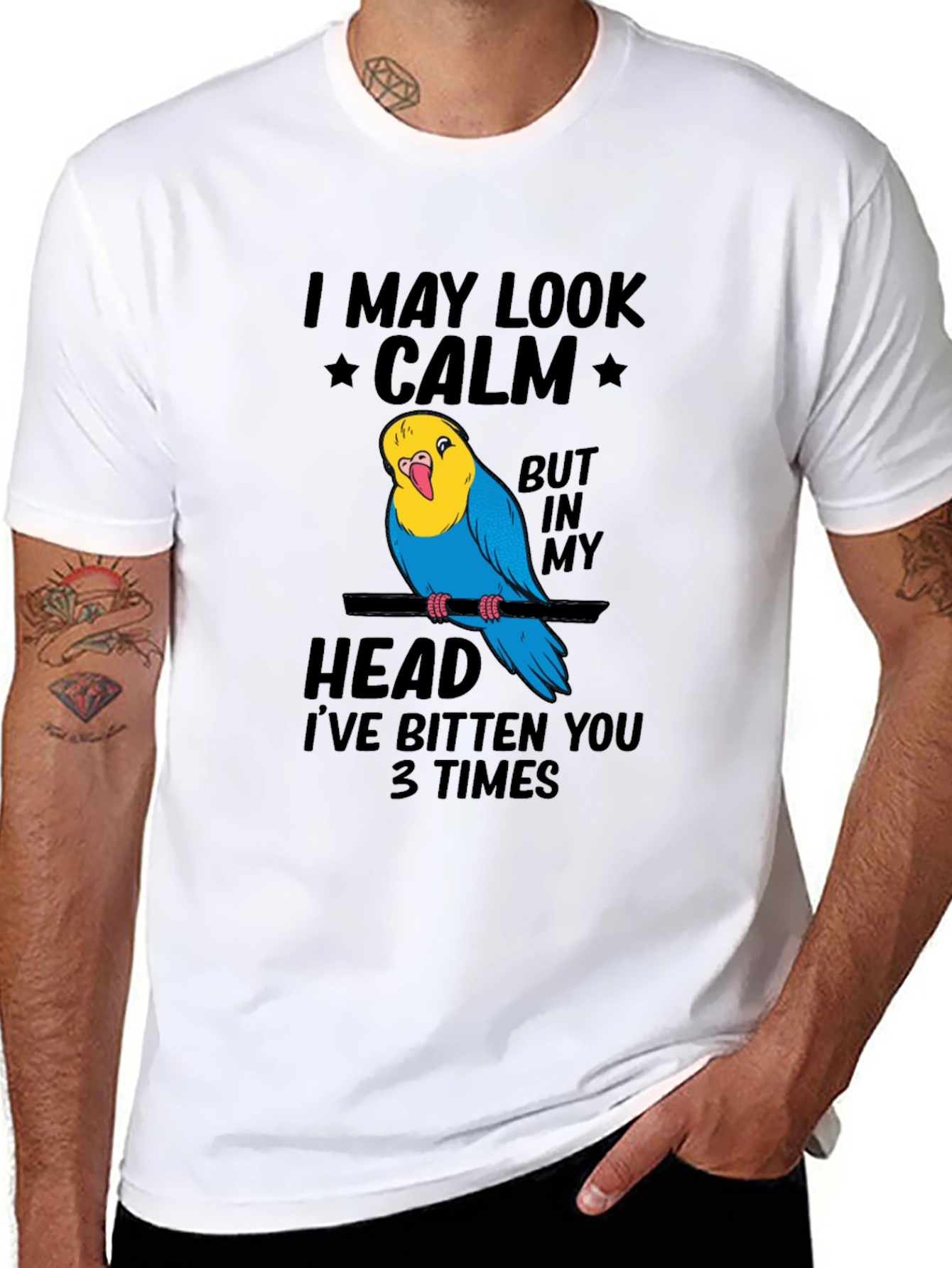 Funny Parrot T-Shirt - I May Look Calm