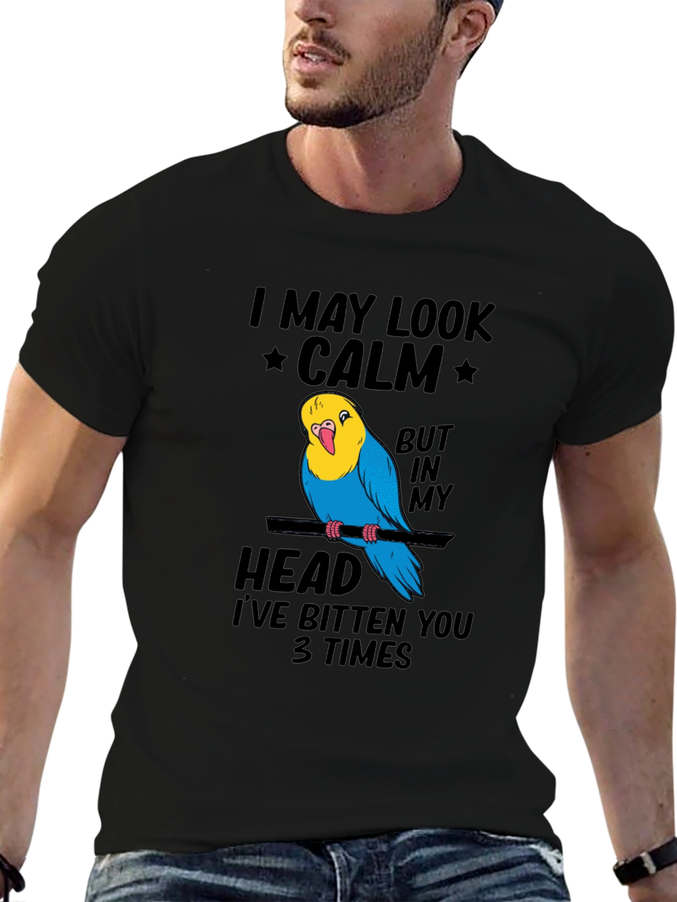 Funny Parrot T-Shirt - I May Look Calm