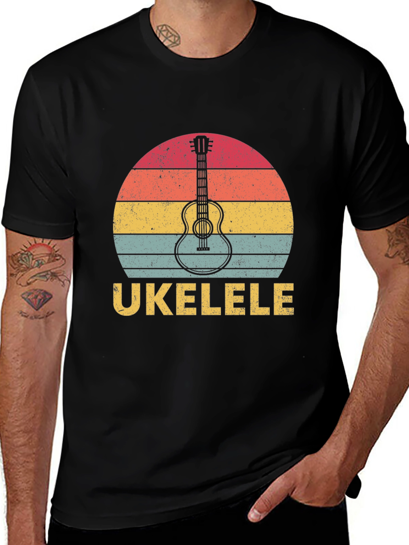 Retro Ukulele Sunset T-Shirt