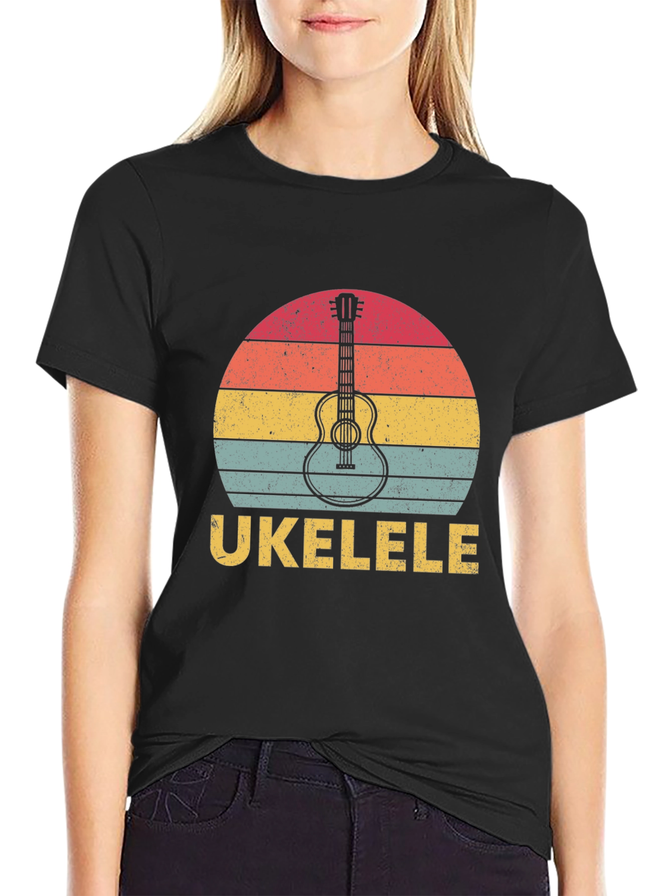 Retro Ukulele Sunset T-Shirt