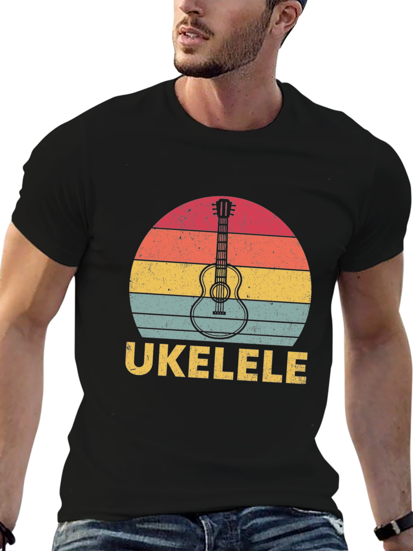 Retro Ukulele Sunset T-Shirt