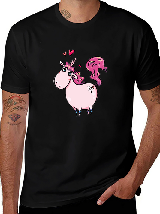 Unicorn Graphic T-Shirt - Cute Pink Cartoon Tee