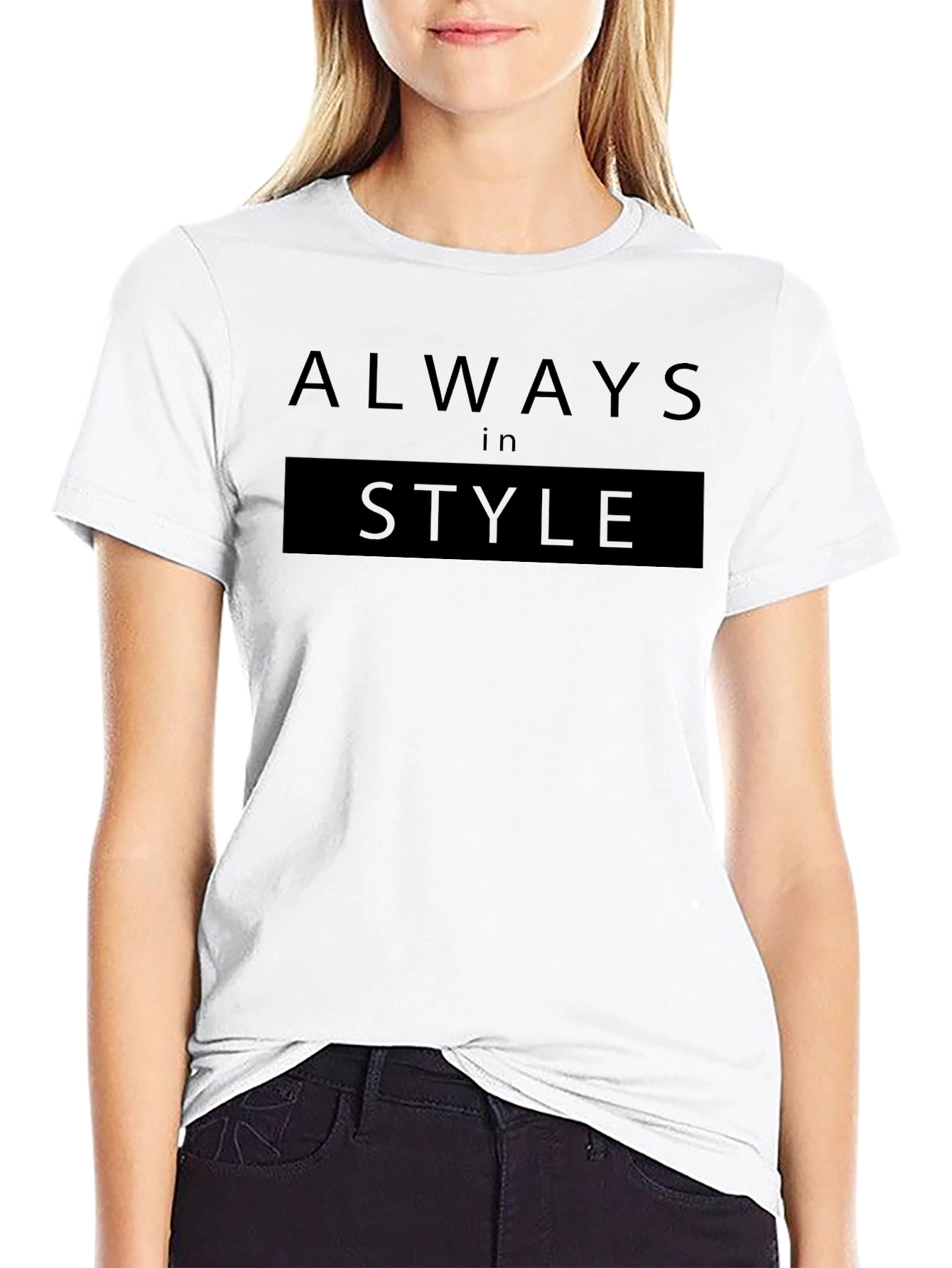 Always In Style Black Graphic Tee