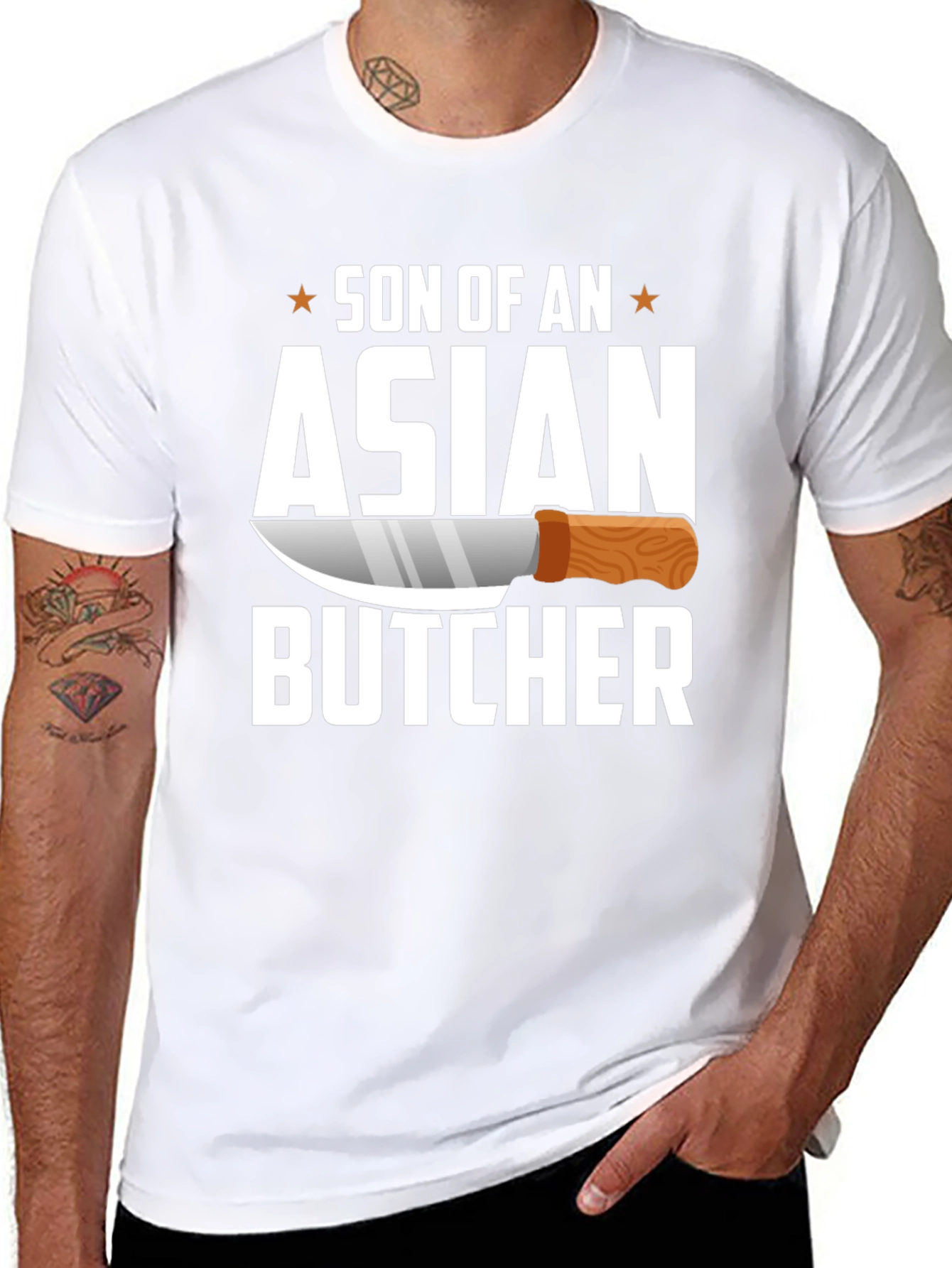 Son of an Asian Butcher T-Shirt Funny Chef Tee
