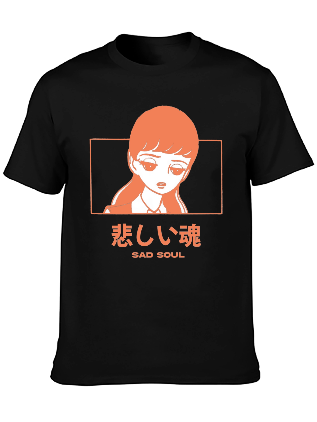 Sad Soul Anime Graphic Tee - Black