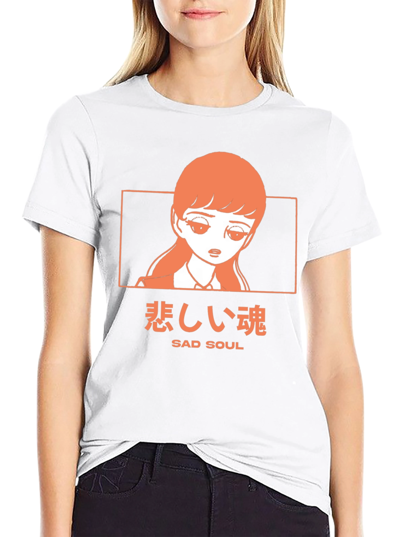 Sad Soul Anime Graphic Tee - Black
