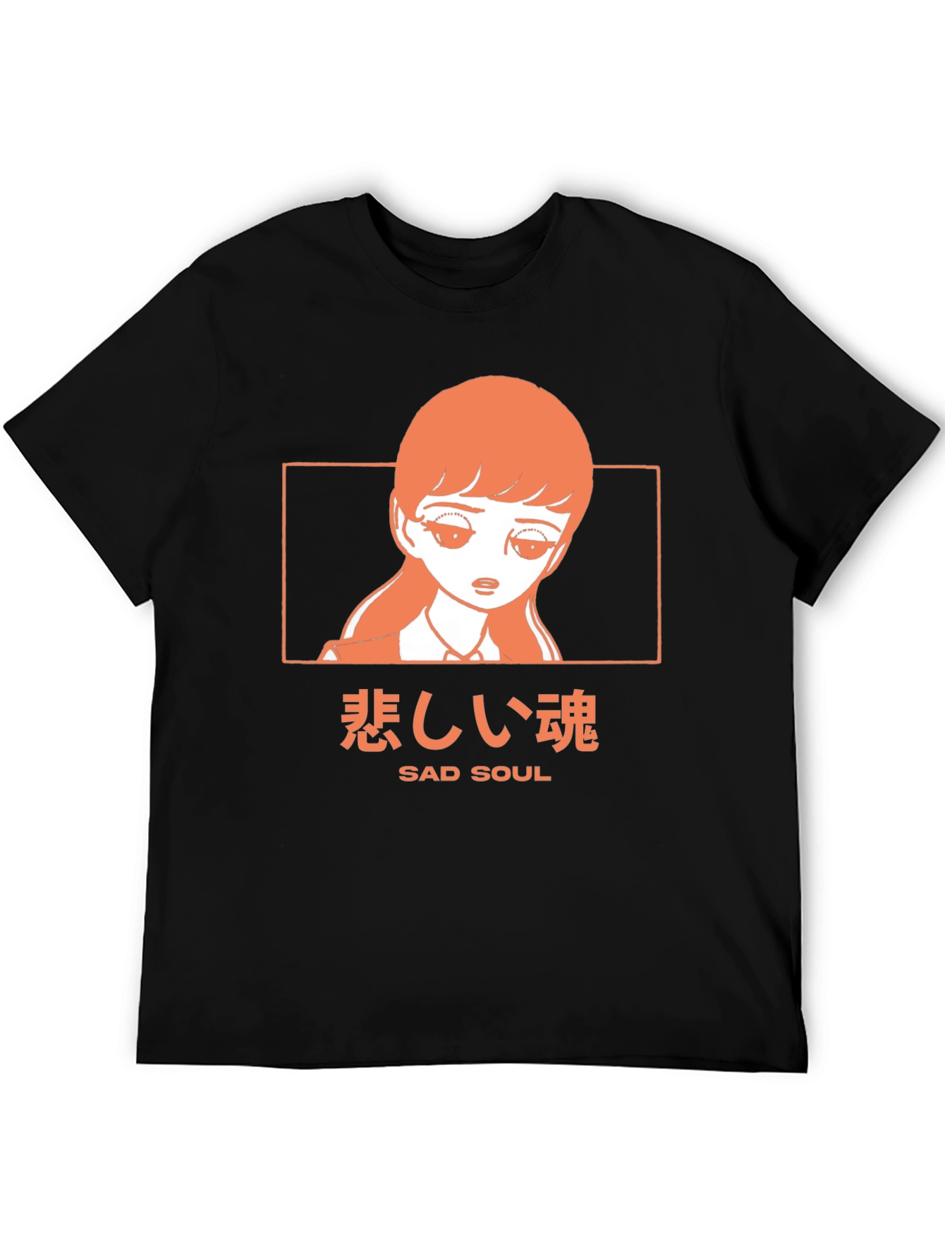 Sad Soul Anime Graphic Tee - Black