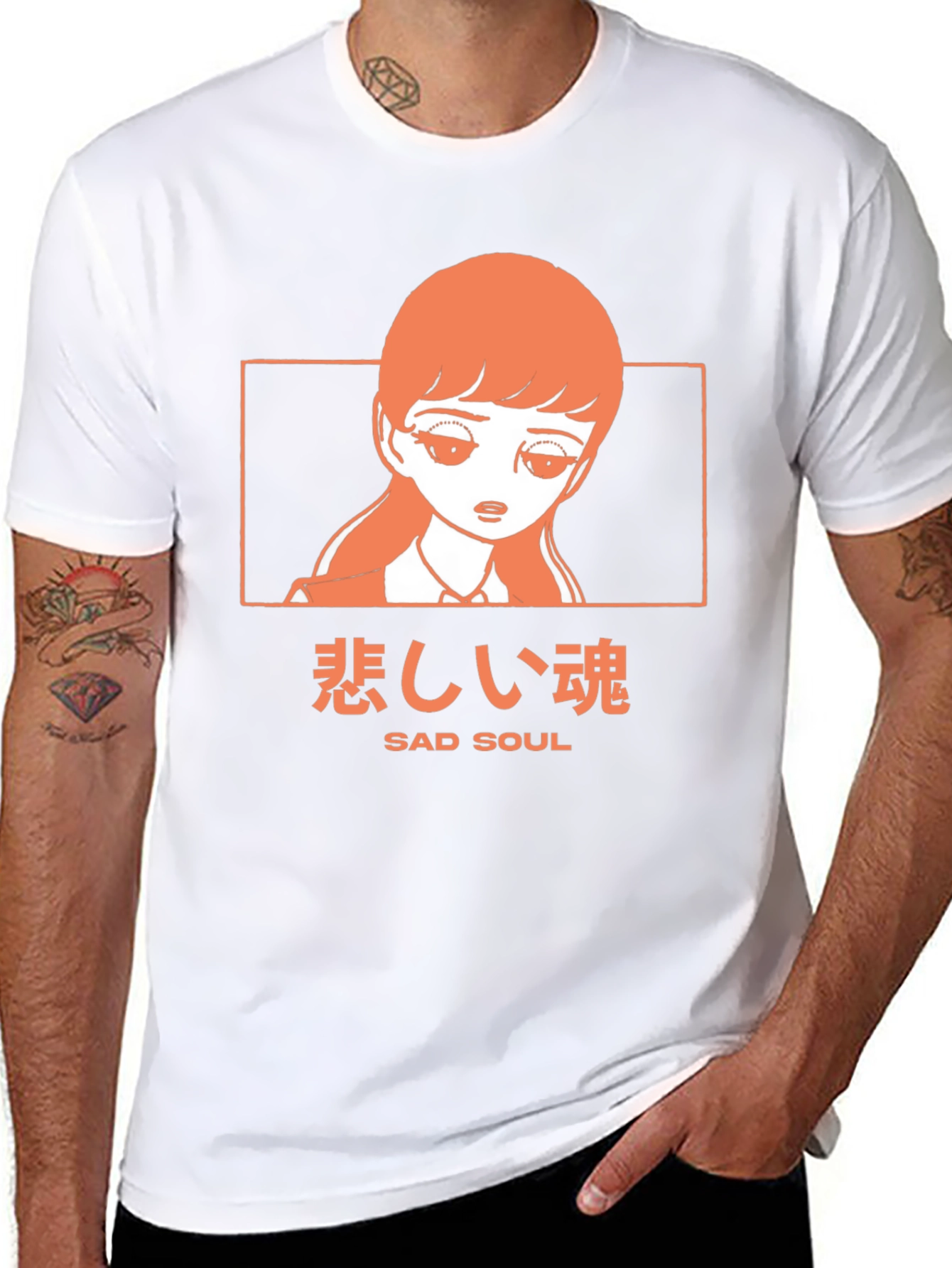 Sad Soul Anime Graphic Tee - Black