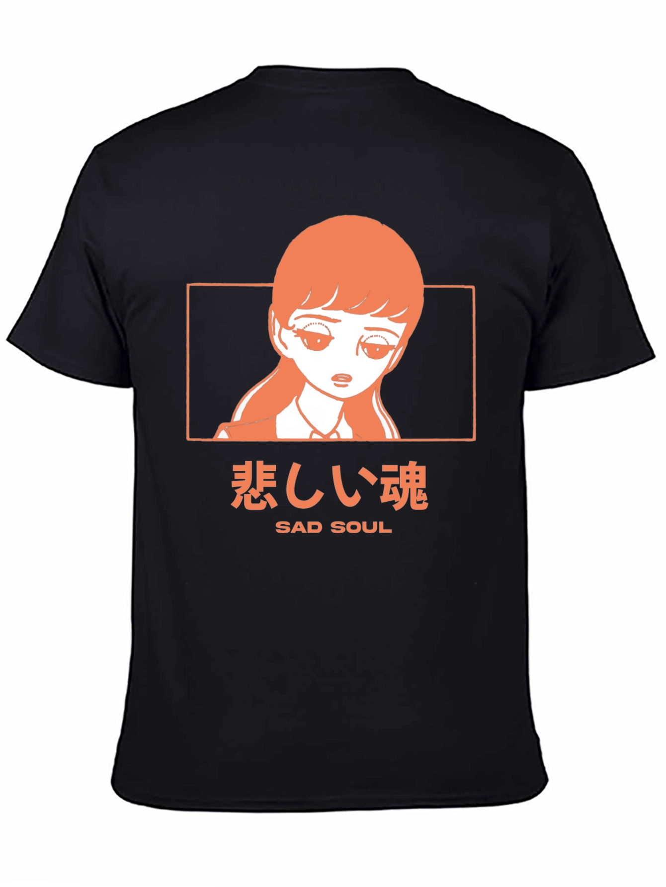 Sad Soul Anime Graphic Tee - Black