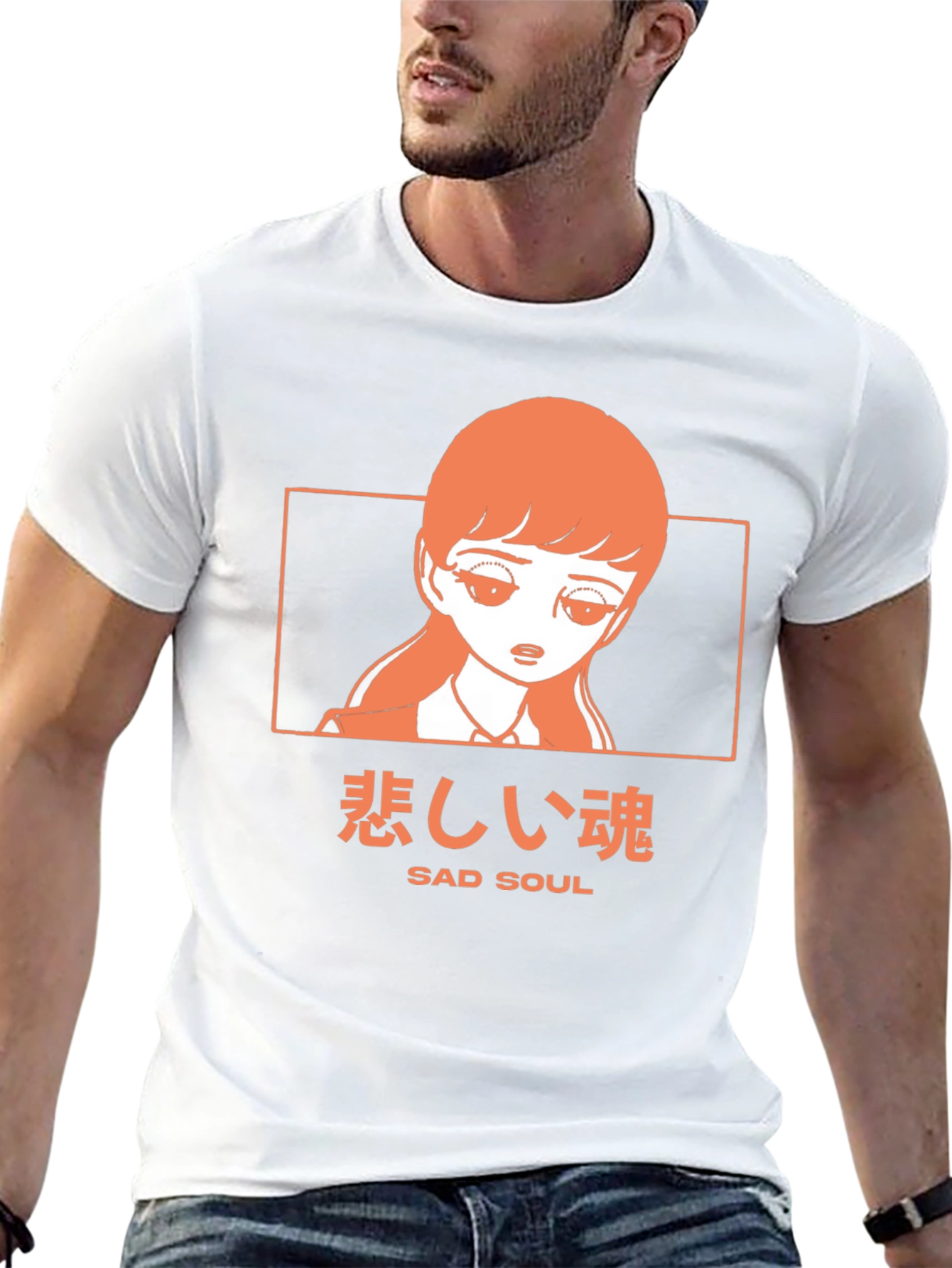 Sad Soul Anime Graphic Tee - Black