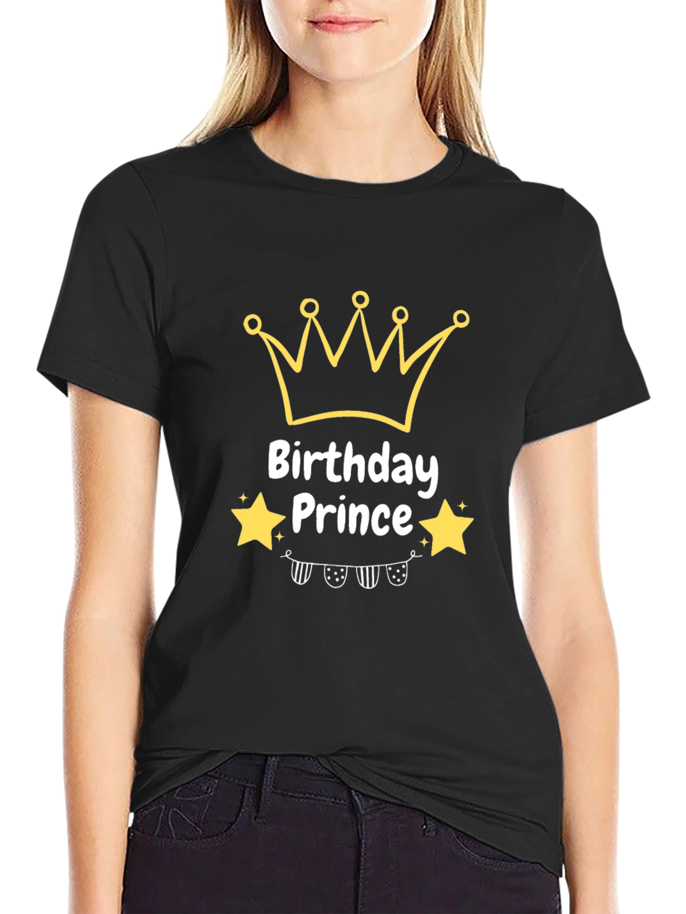 Birthday Prince Graphic T-Shirt - Black