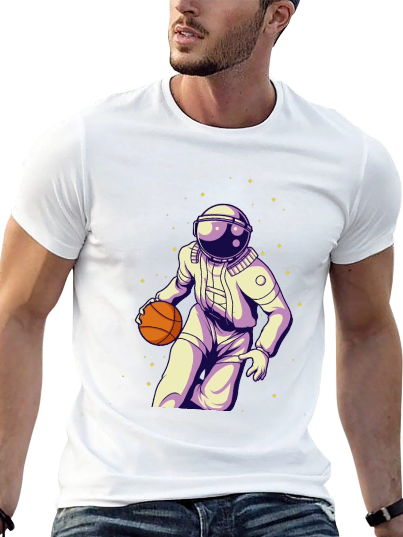 Astronaut Basketball Graphic Tee - Space Player