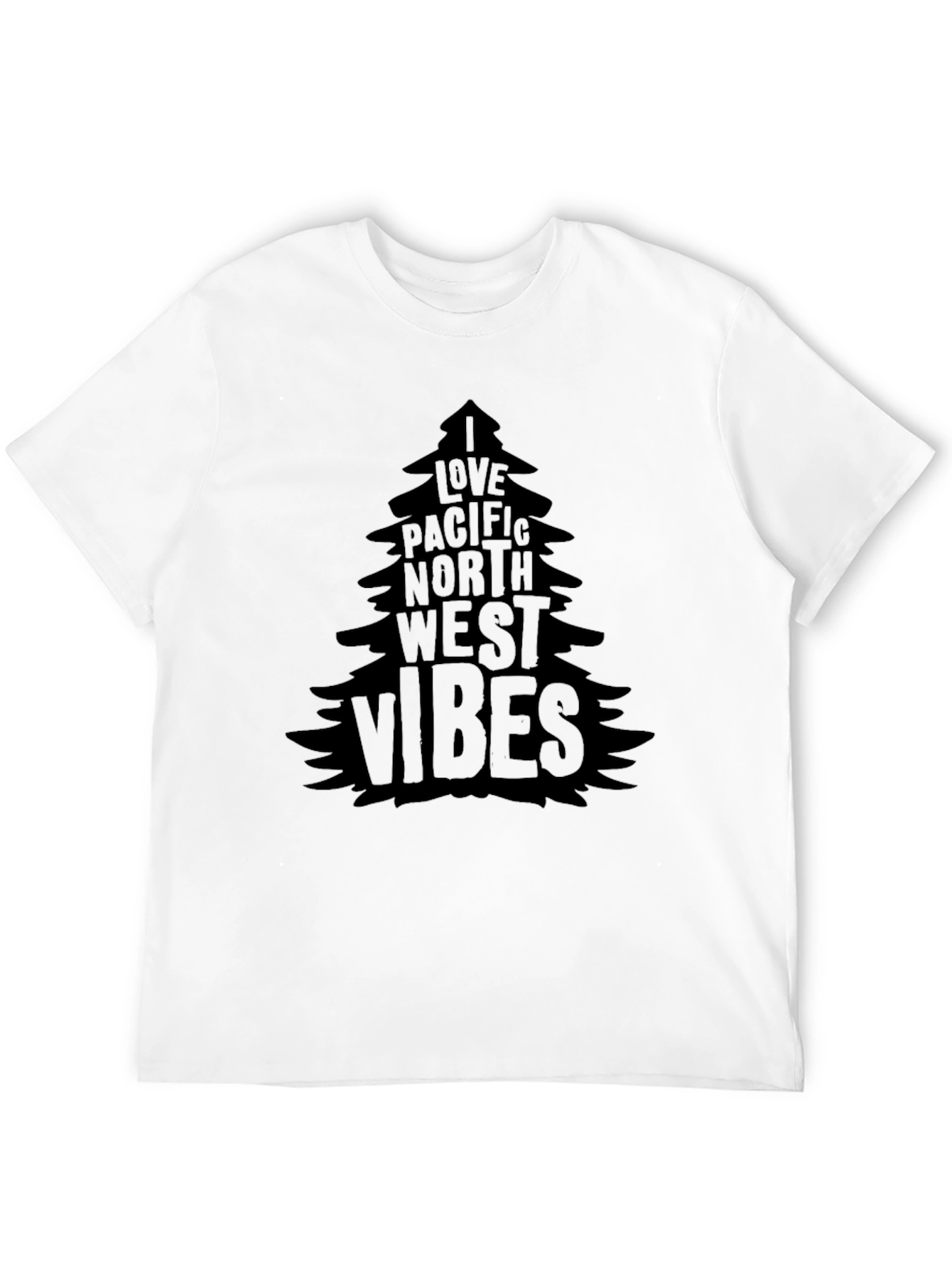 Pacific Northwest Vibes Tree Graphic Tee - Black