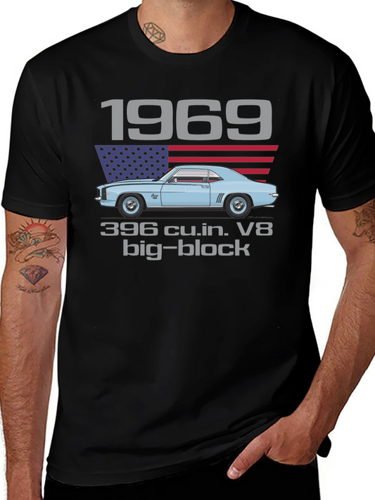 1969 Camaro T-Shirt - 396 Big Block V8 Classic Car Tee