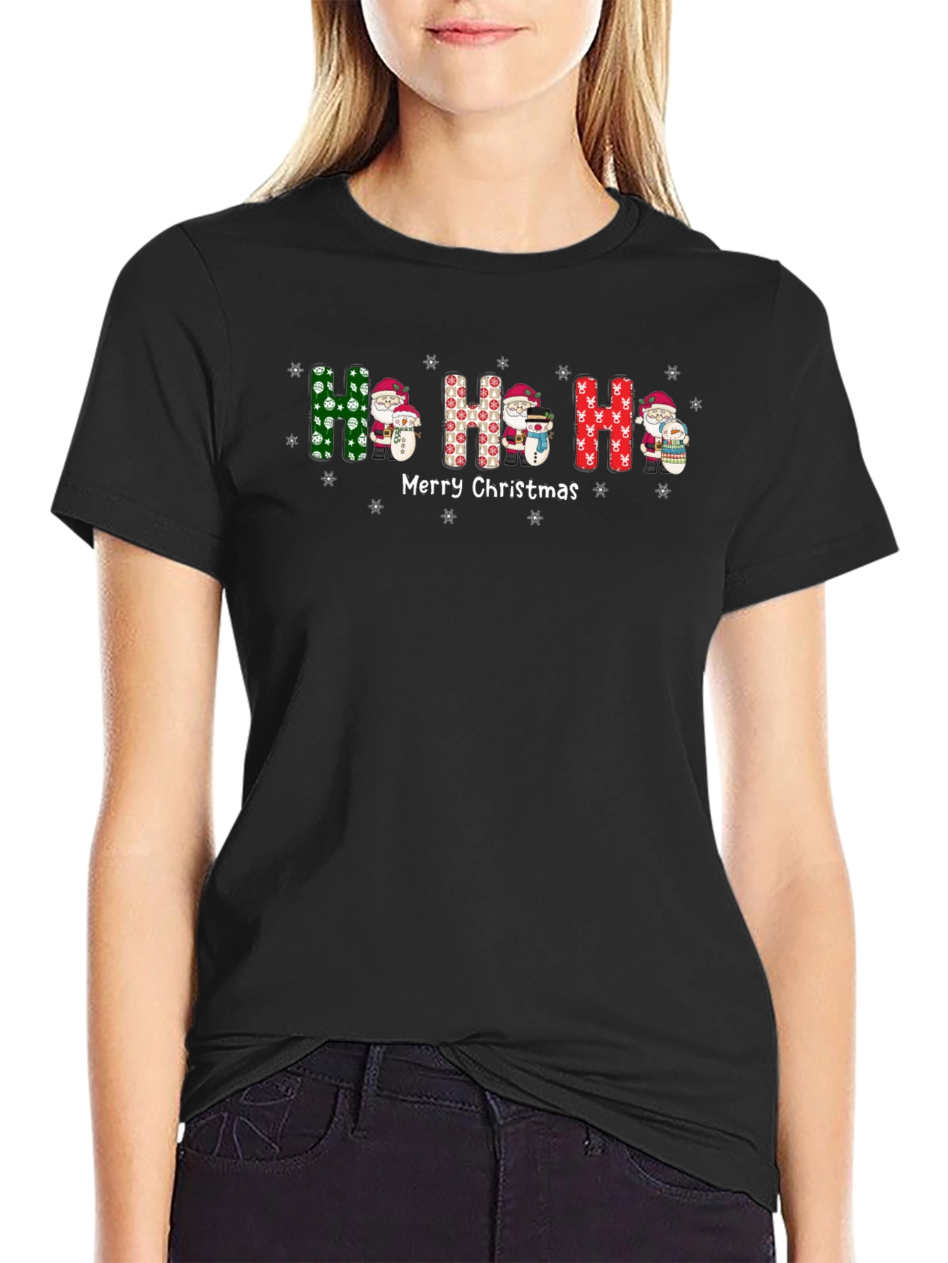 Festive Ho Ho Ho Christmas Graphic Tee