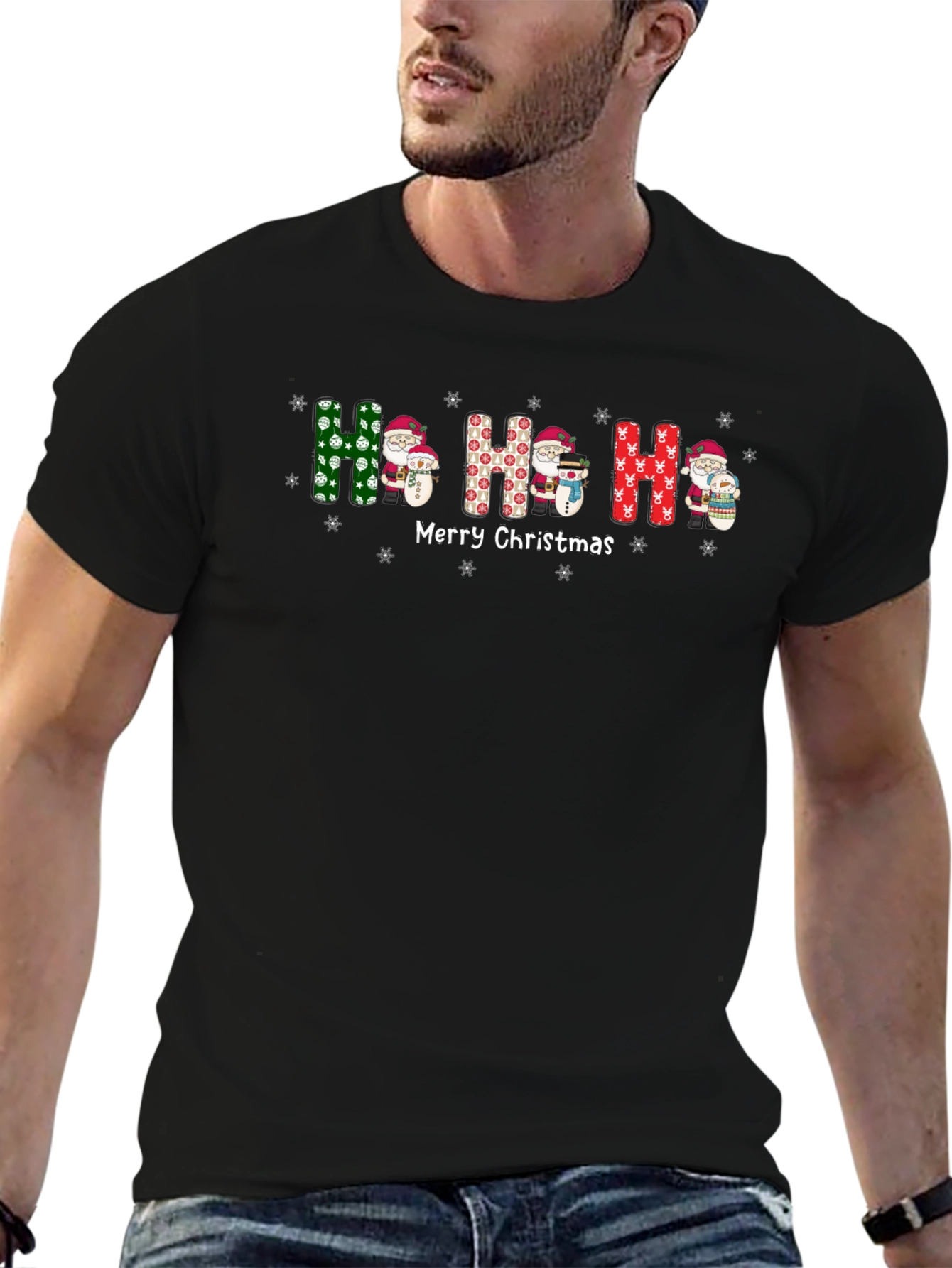Festive Ho Ho Ho Christmas Graphic Tee