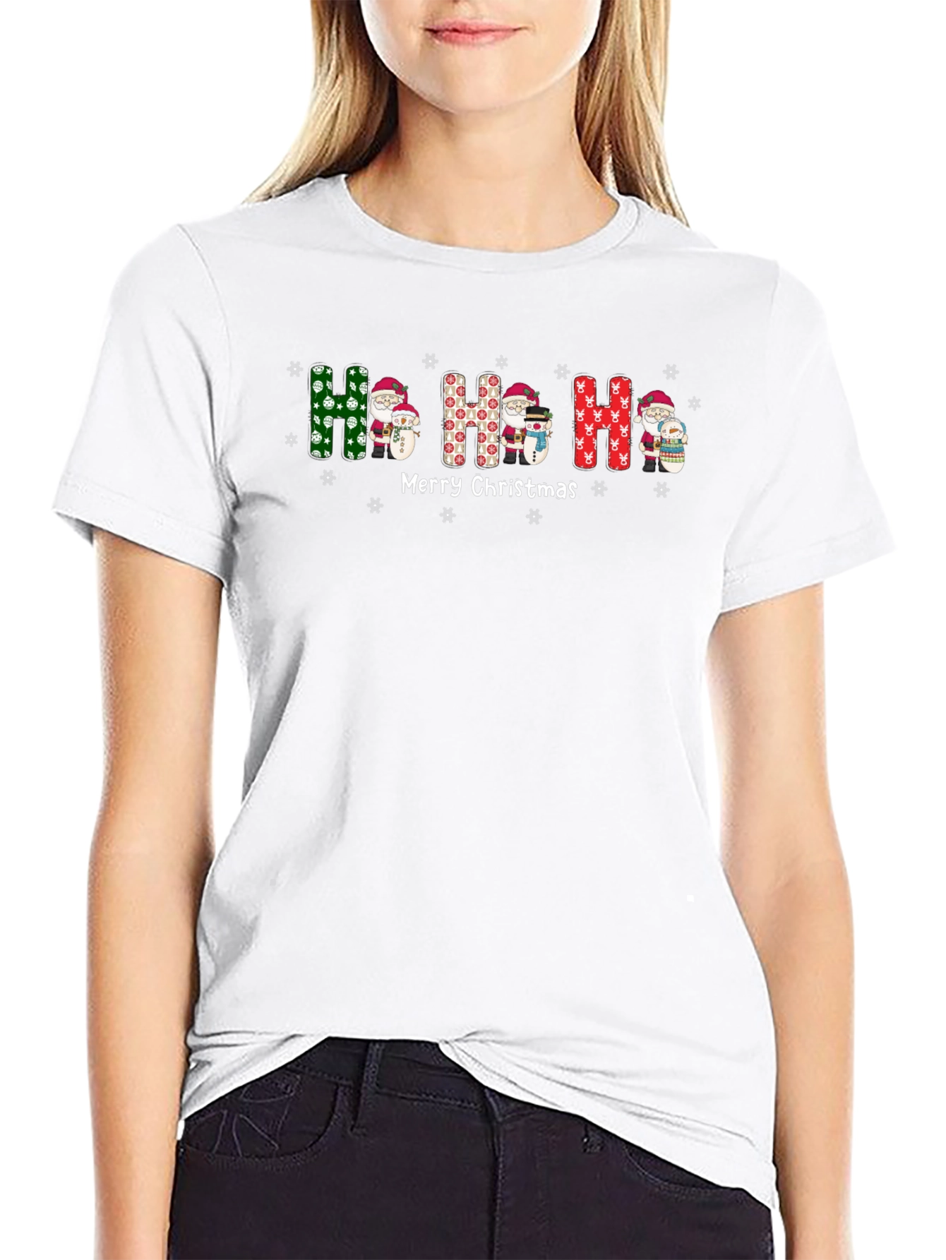 Festive Ho Ho Ho Christmas Graphic Tee