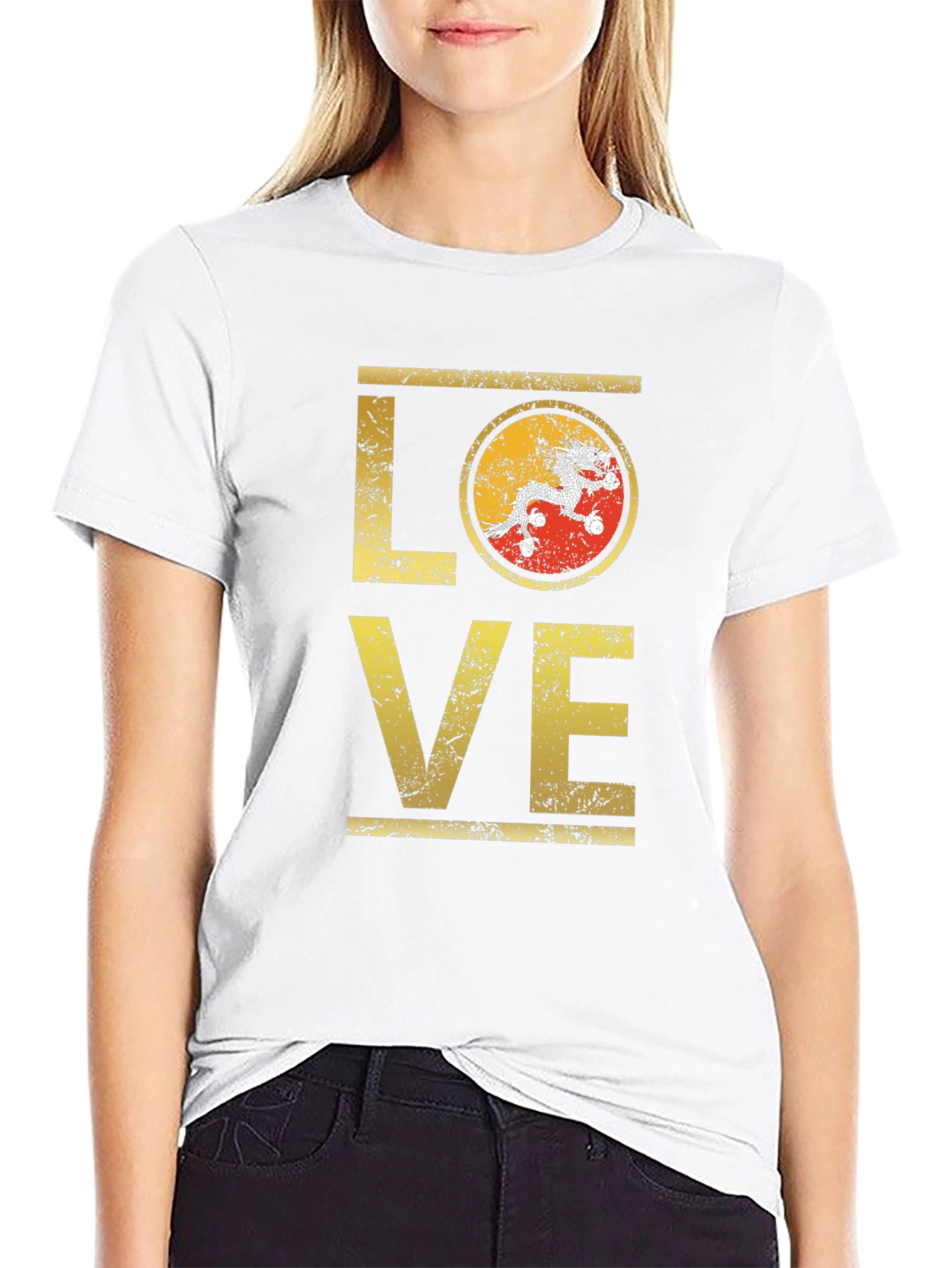 Bhutan LOVE T-Shirt | Distressed Design