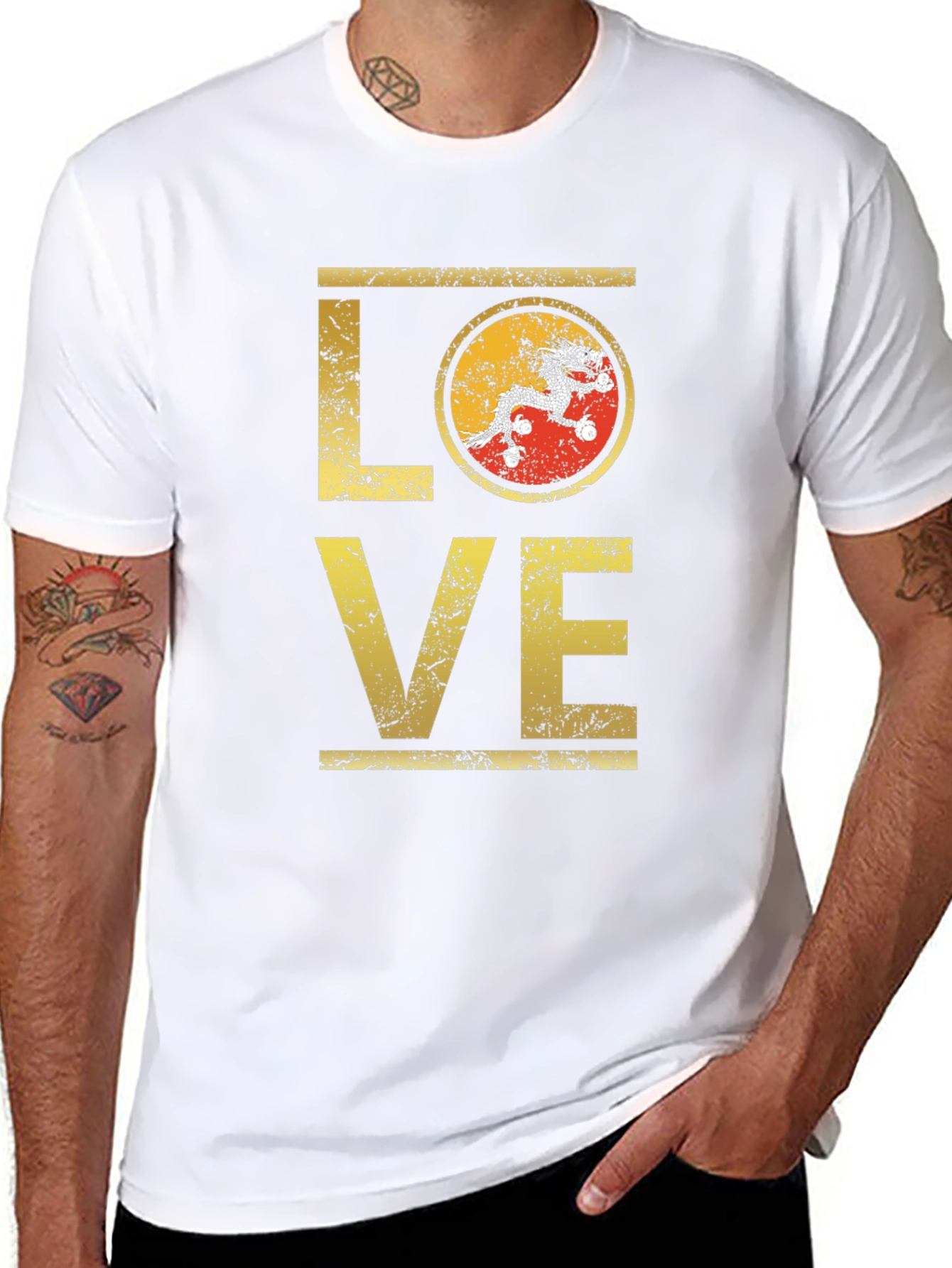 Bhutan LOVE T-Shirt | Distressed Design
