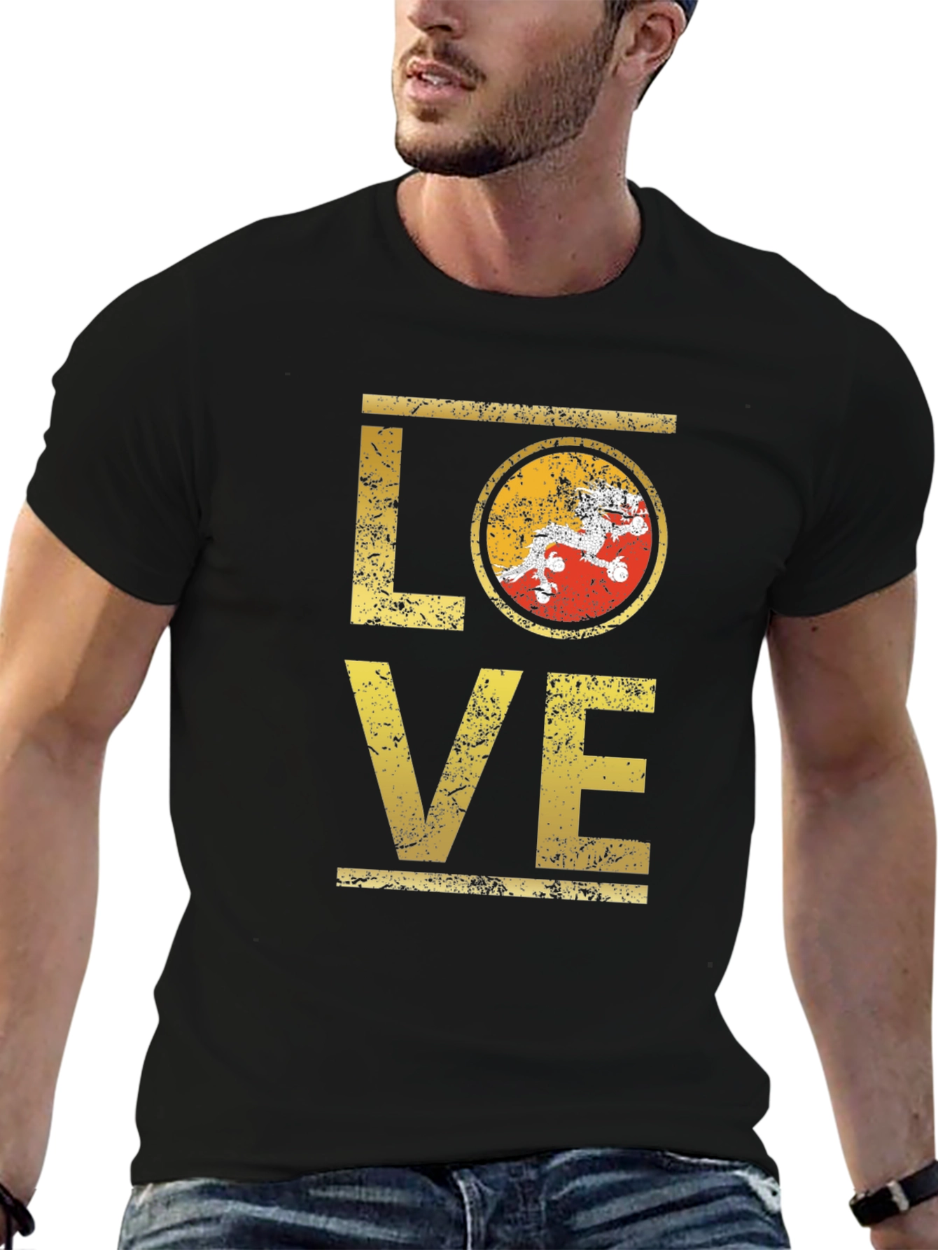 Bhutan LOVE T-Shirt | Distressed Design