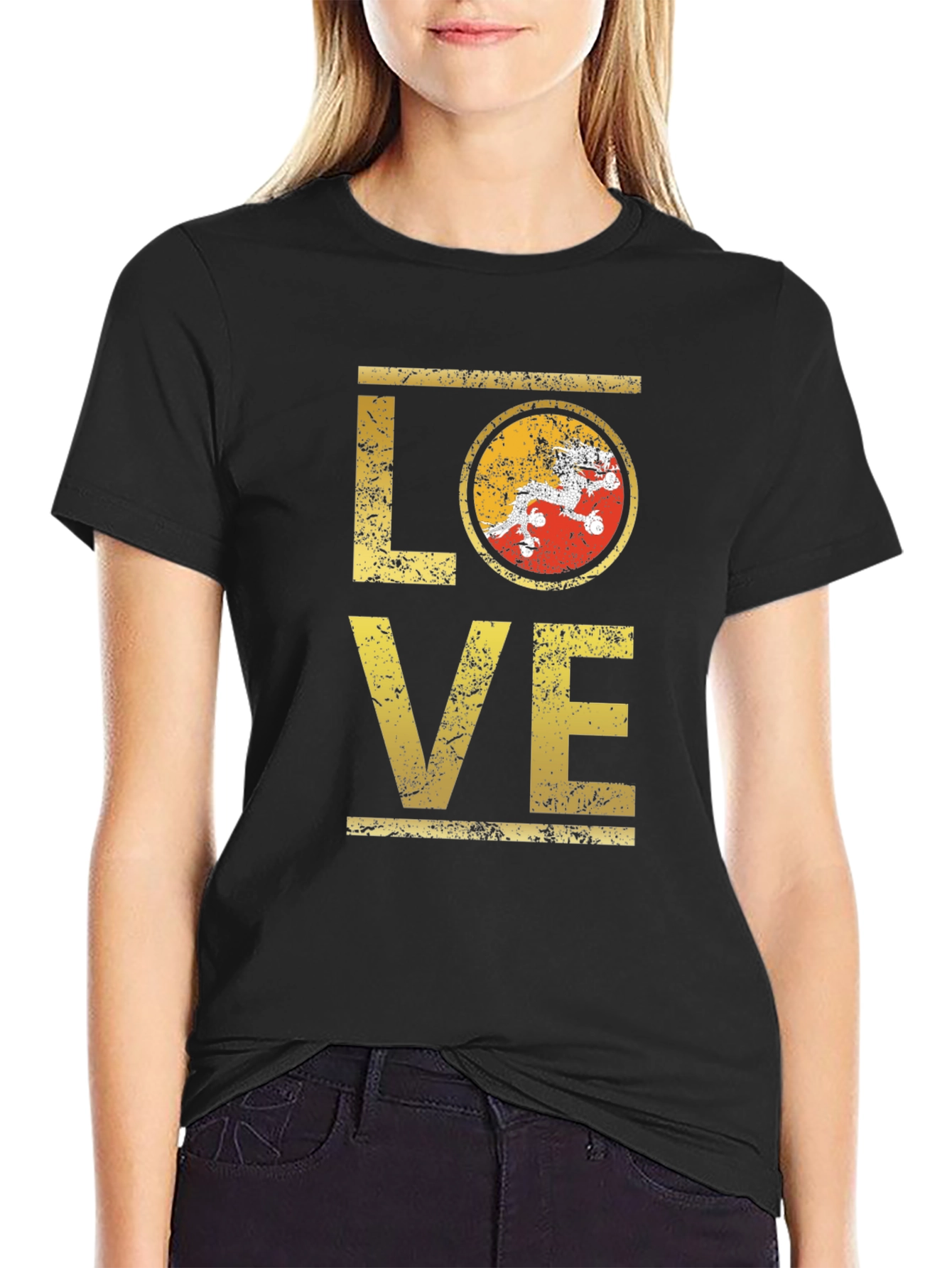 Bhutan LOVE T-Shirt | Distressed Design