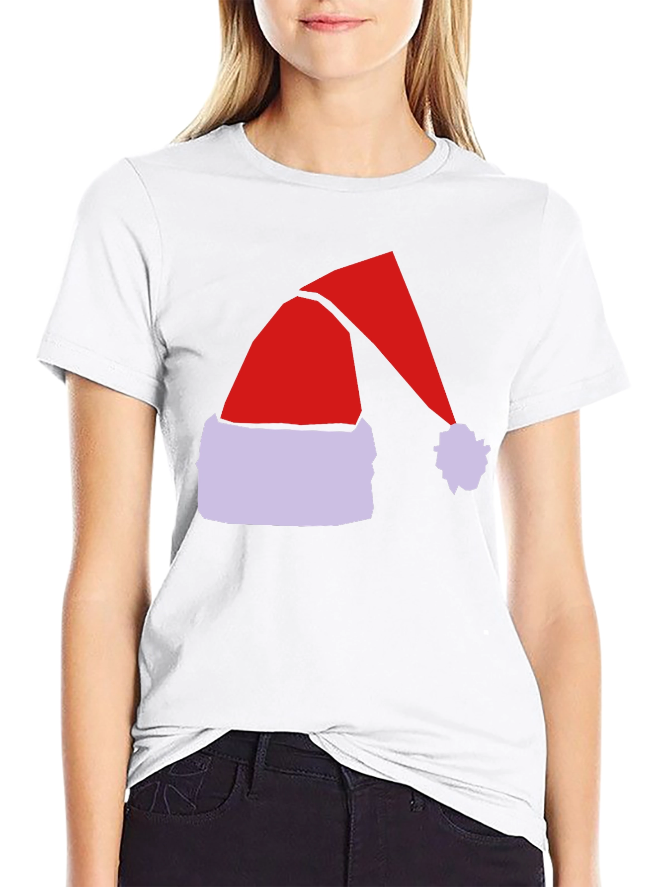 Festive Santa Hat Graphic Tee - Holiday Spirit!