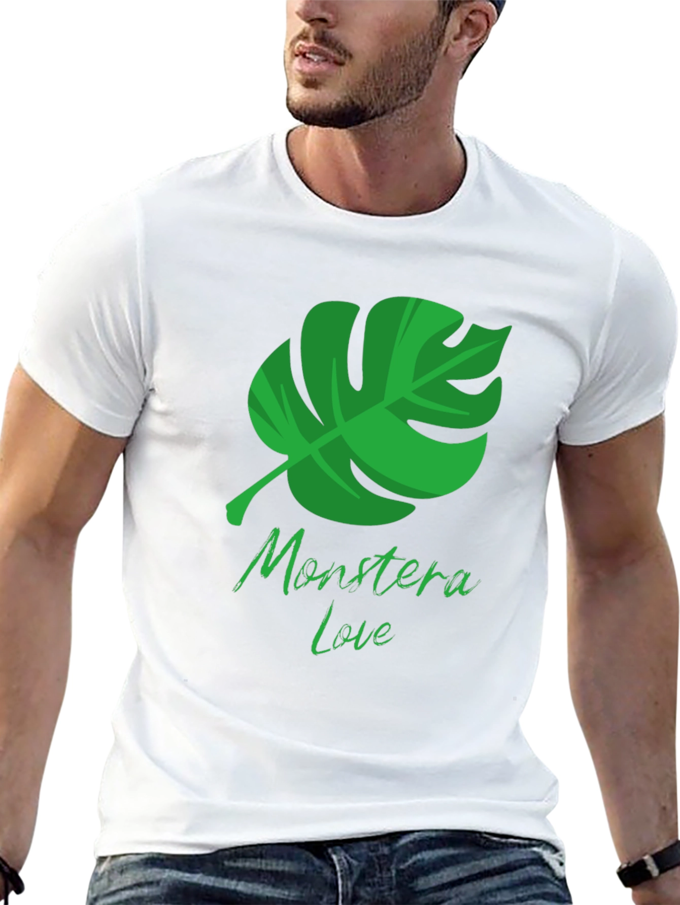 Monstera Love Black T-Shirt - Tropical Plant Design
