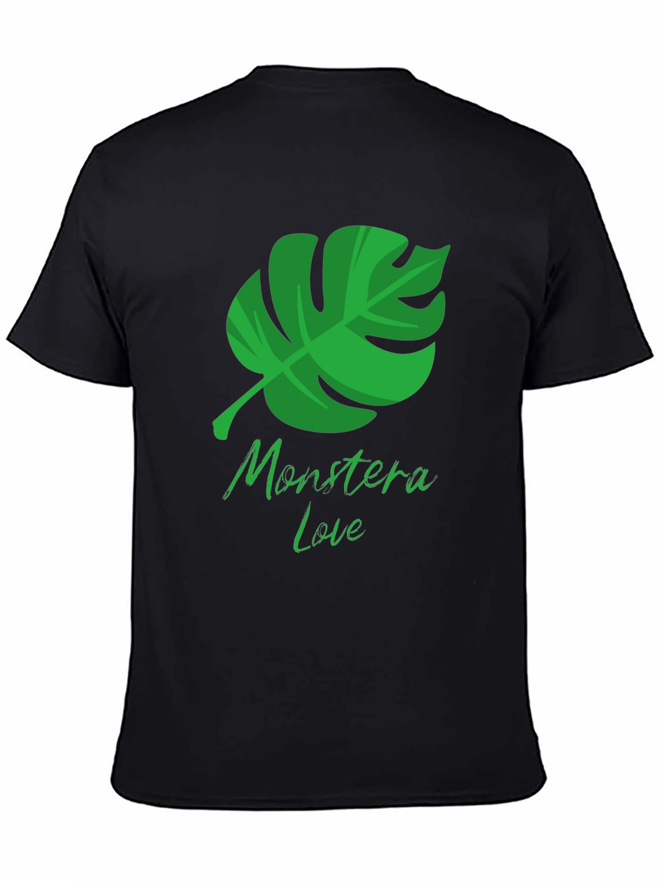 Monstera Love Black T-Shirt - Tropical Plant Design