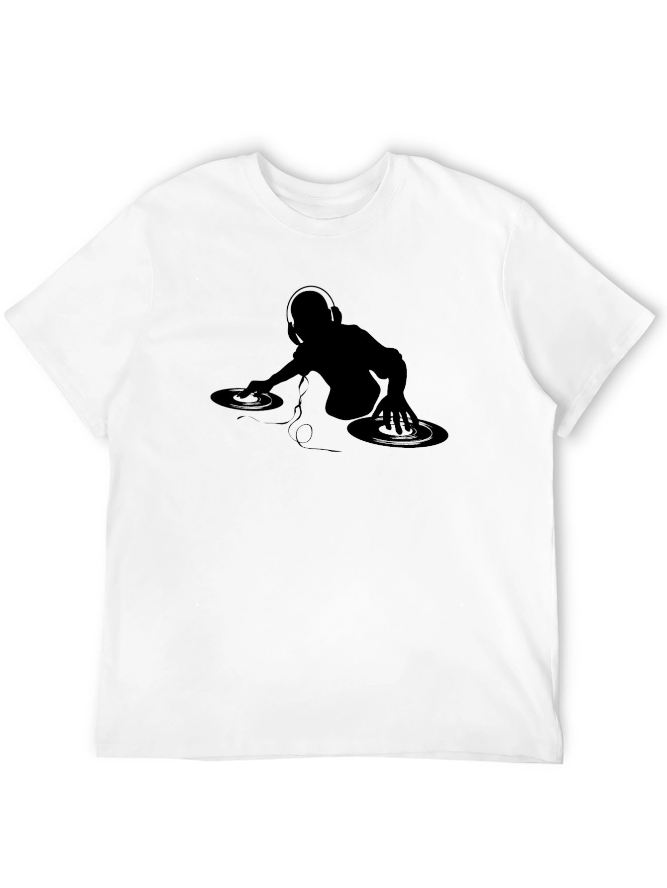 DJ Silhouette Graphic Tee - Black Cotton T-Shirt
