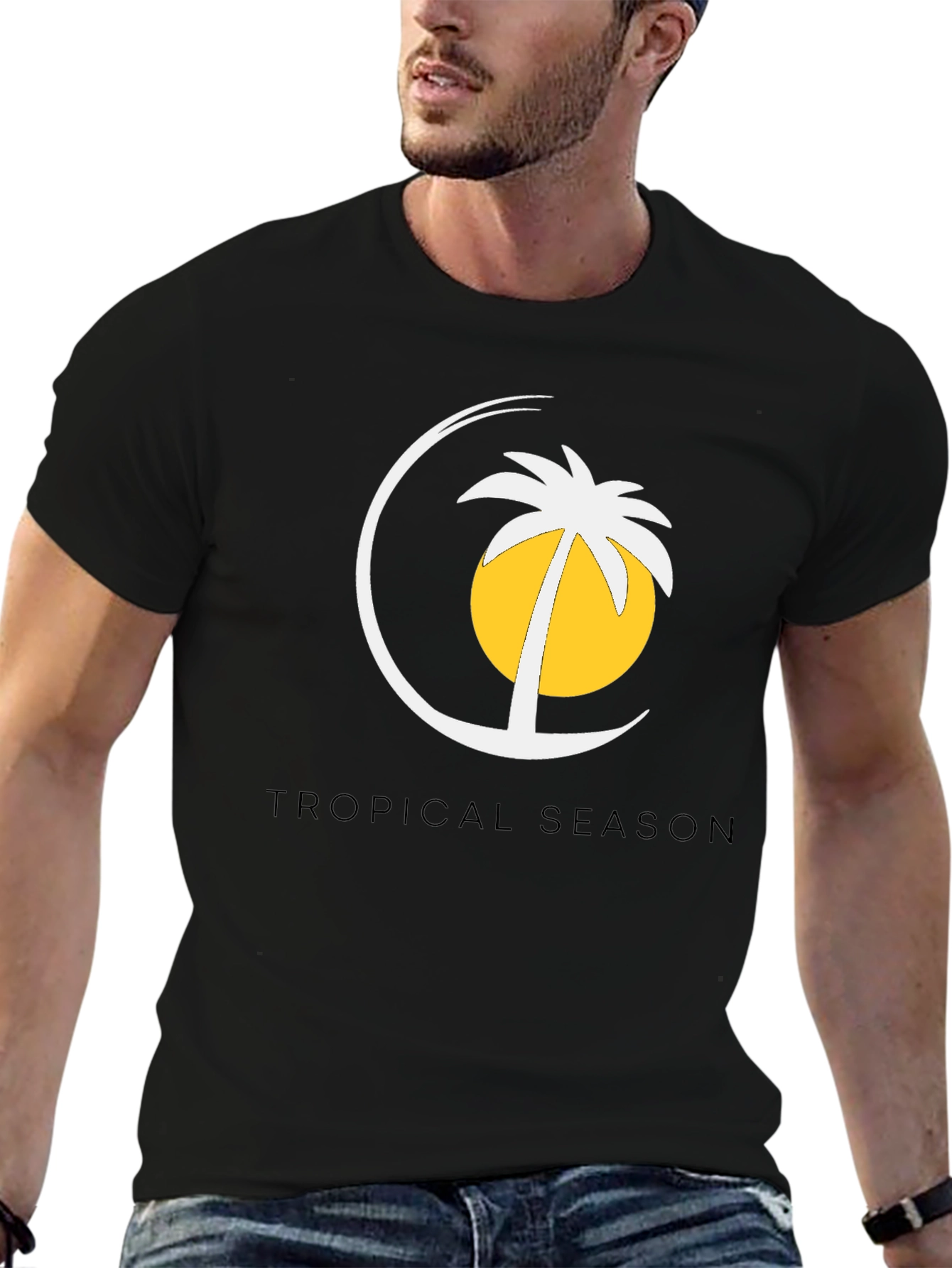 Tropical Season Black T-Shirt