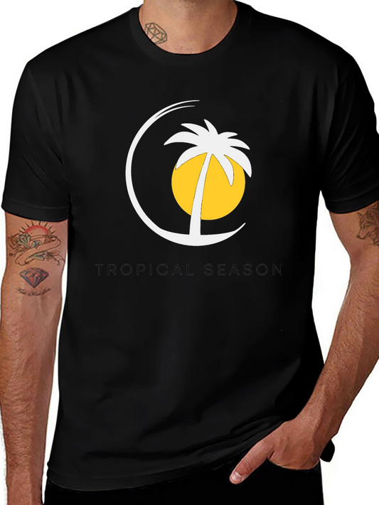 Tropical Season Black T-Shirt