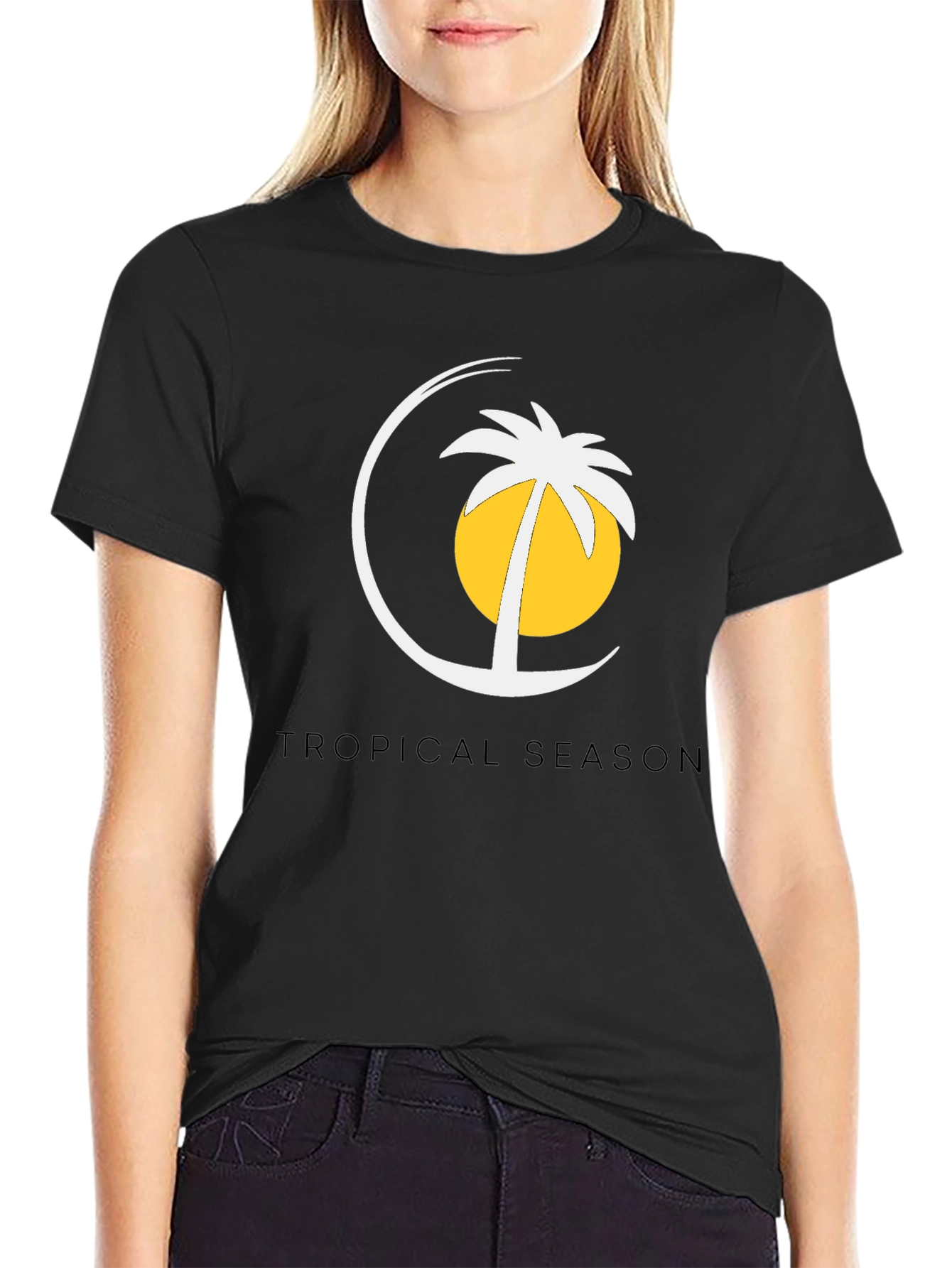 Tropical Season Black T-Shirt