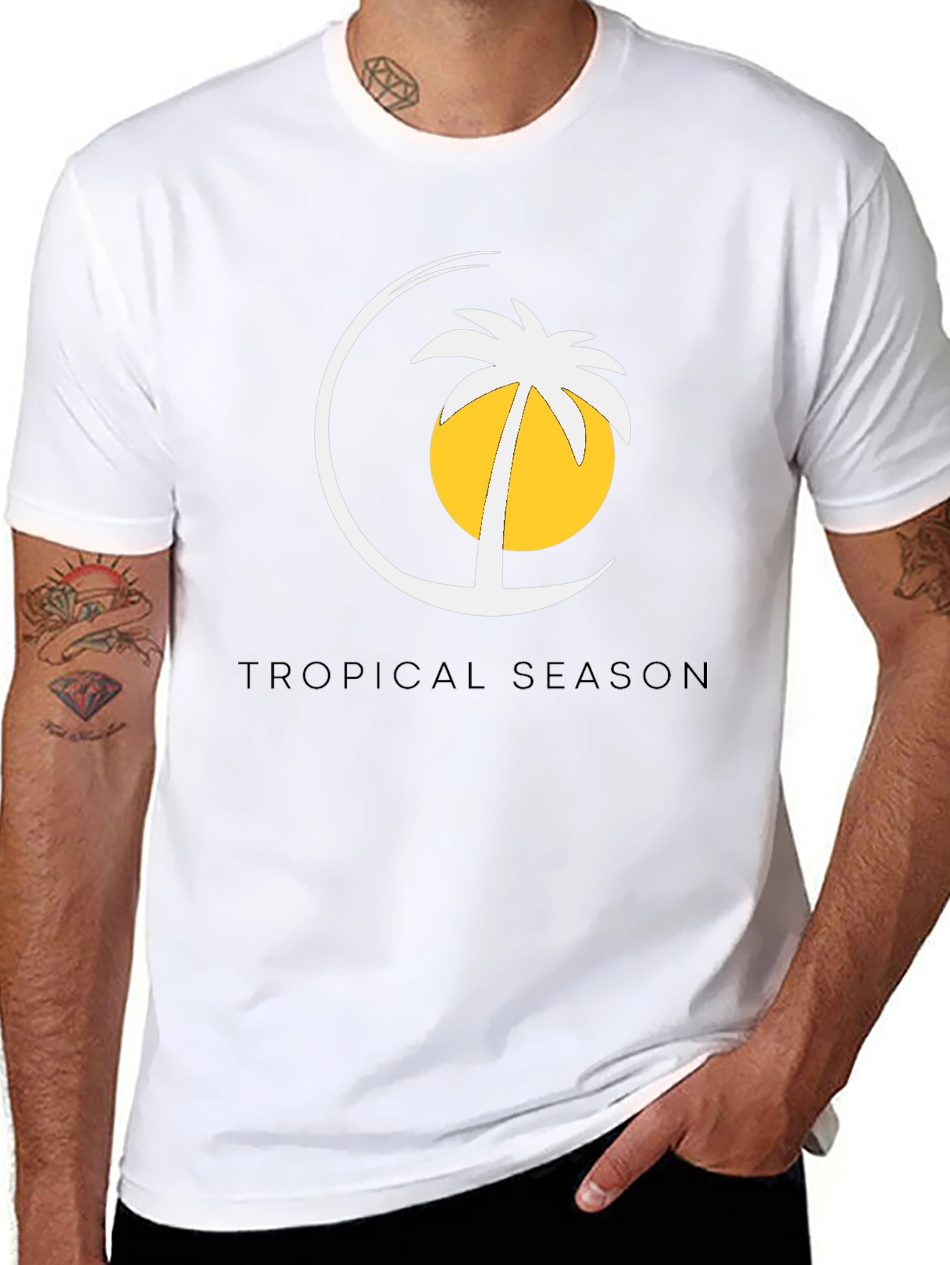 Tropical Season Black T-Shirt
