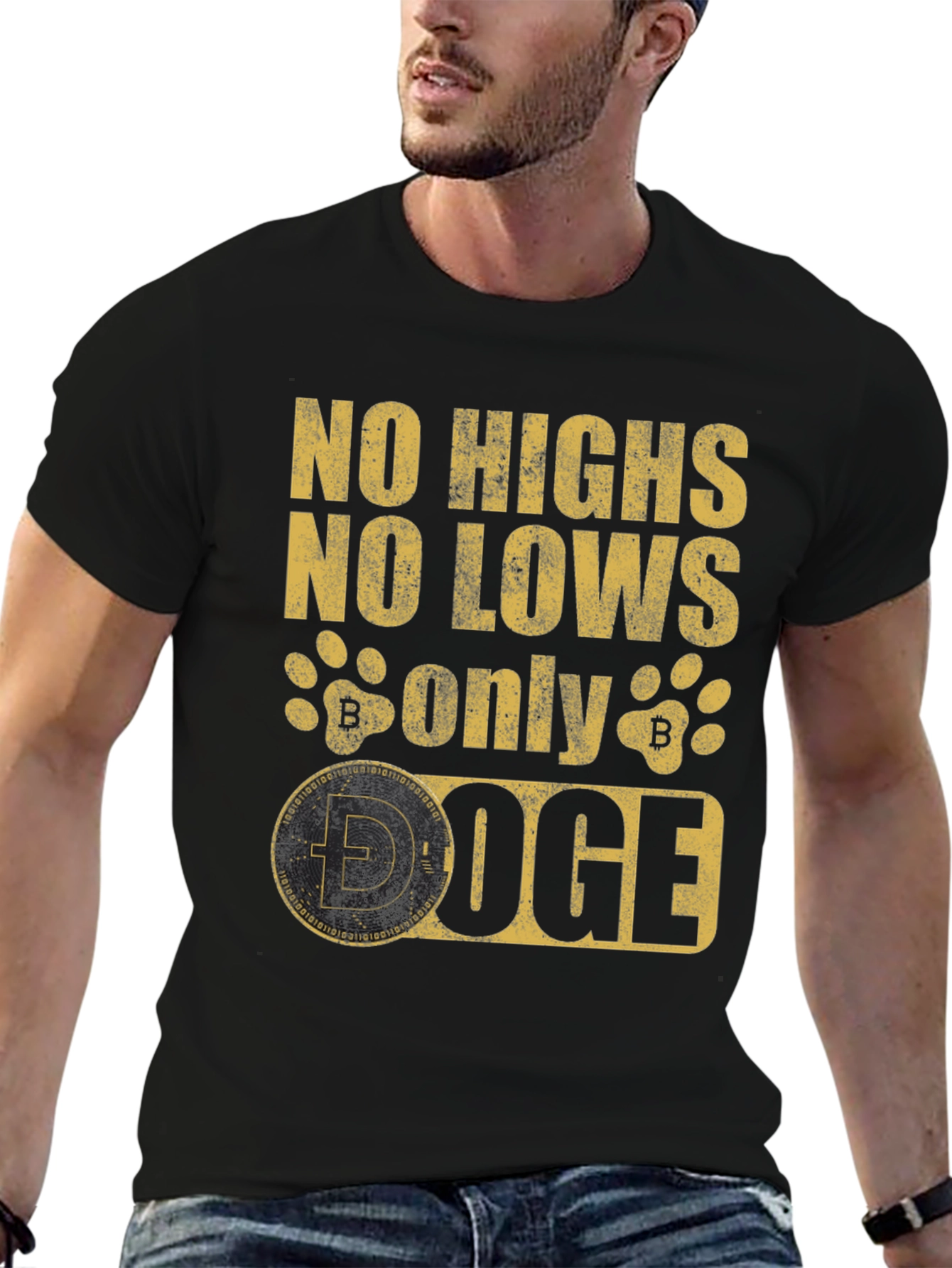 Doge Crypto T-Shirt - No Highs No Lows