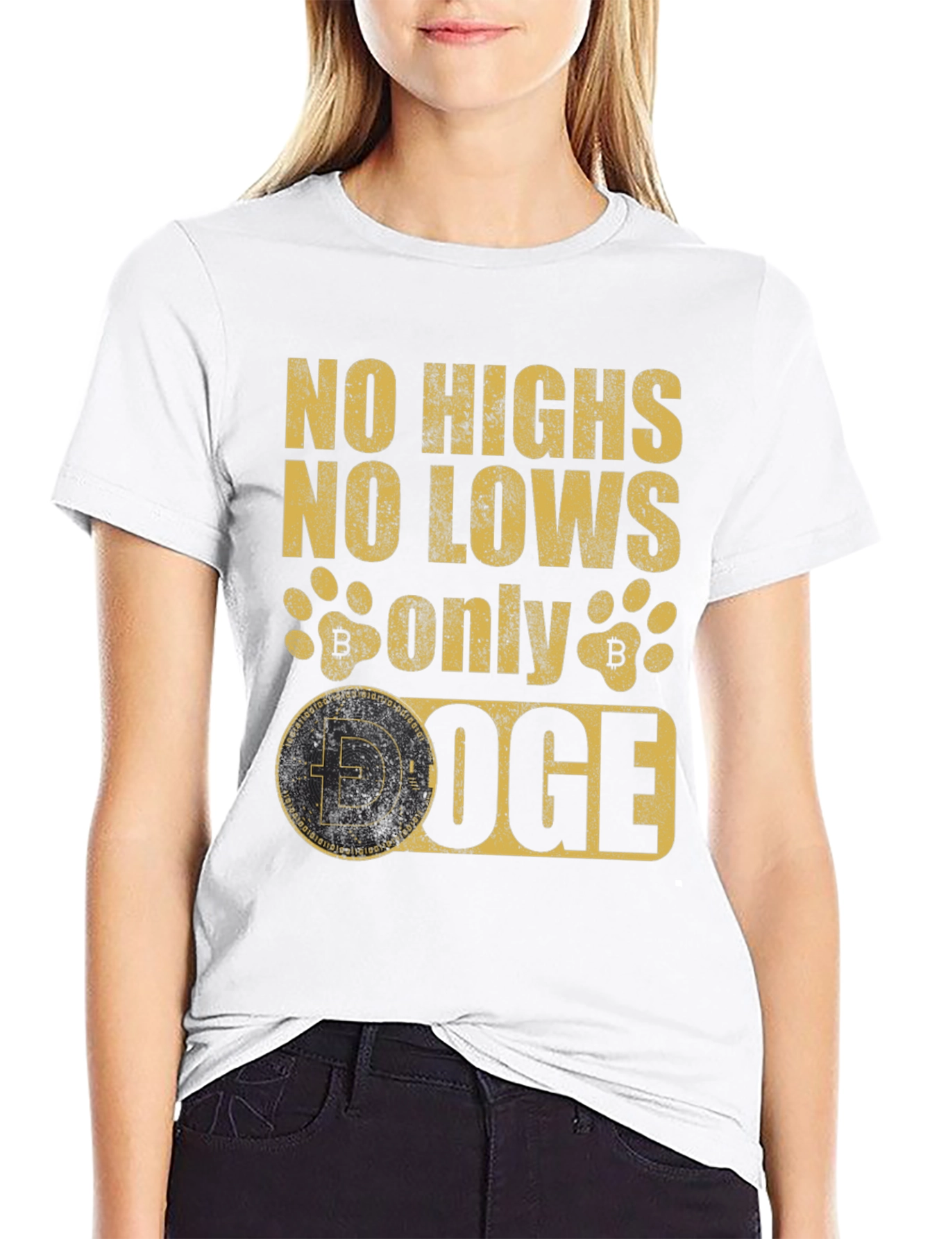 Doge Crypto T-Shirt - No Highs No Lows