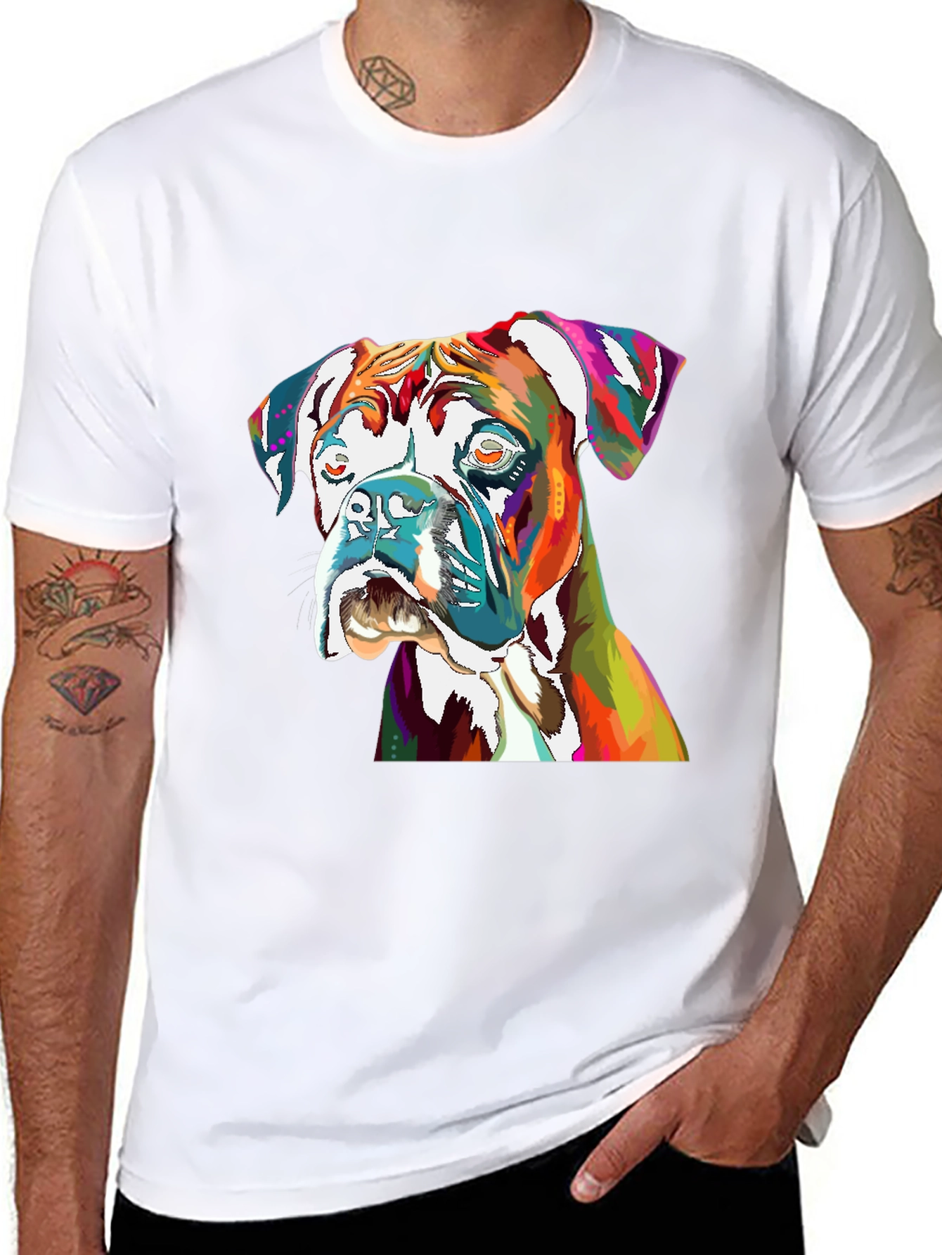 Vibrant Boxer Dog Graphic Tee - Unisex