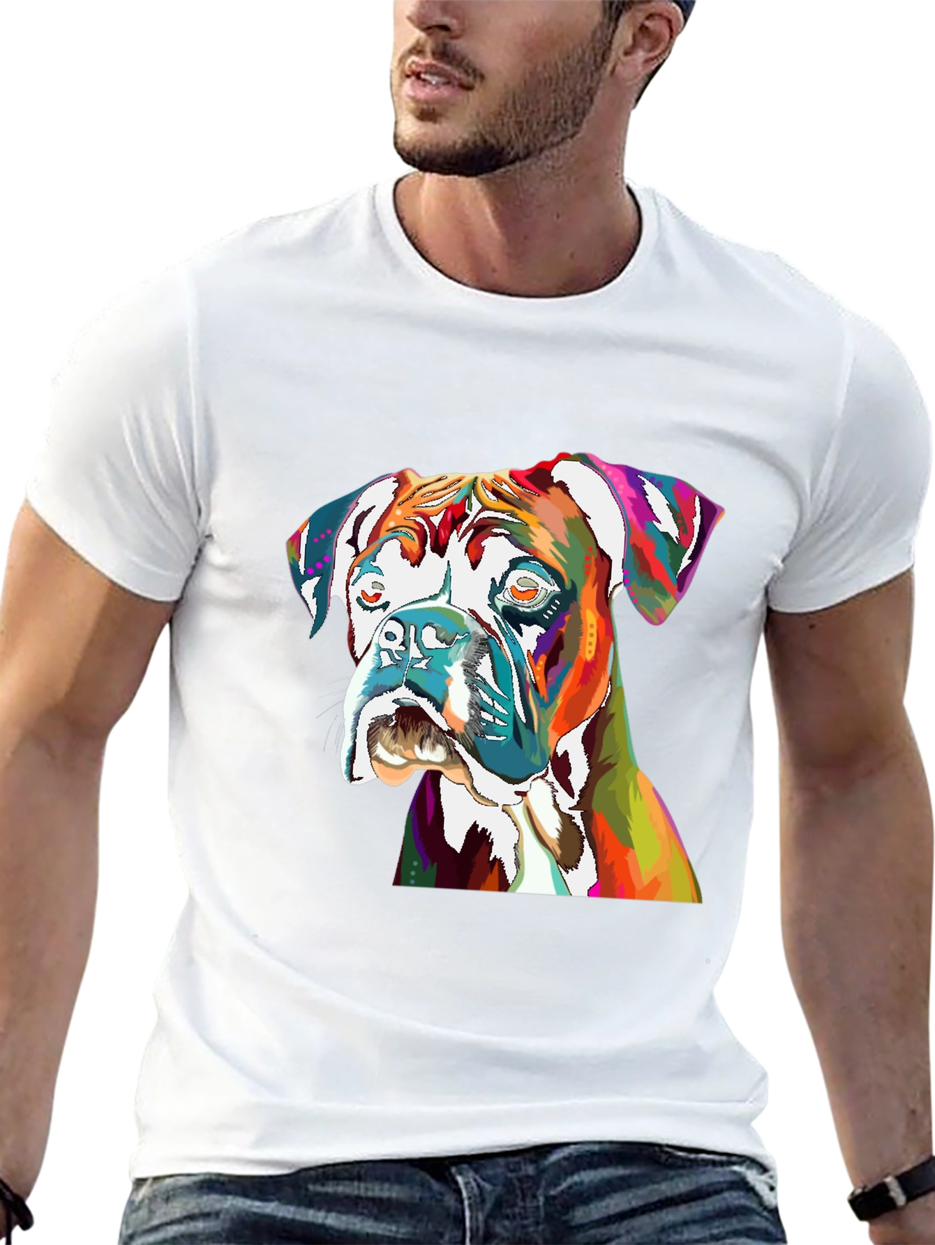 Vibrant Boxer Dog Graphic Tee - Unisex