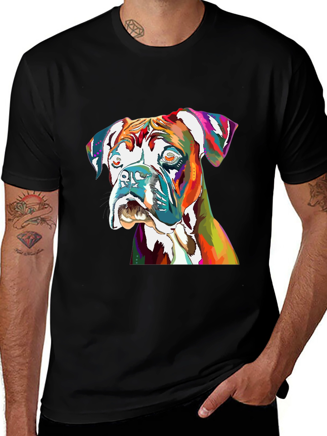 Vibrant Boxer Dog Graphic Tee - Unisex