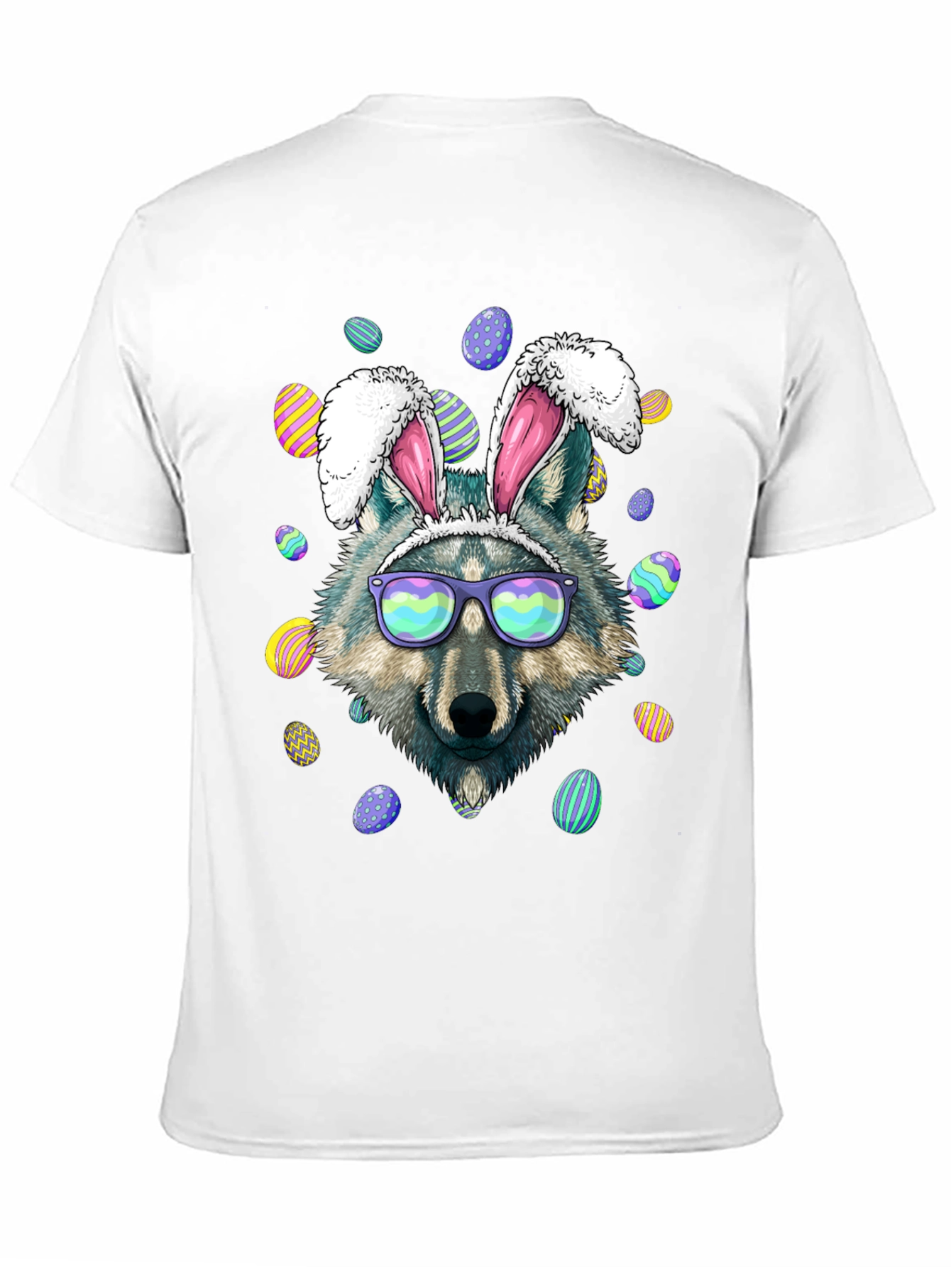 Easter Wolf Bunny Graphic T-Shirt