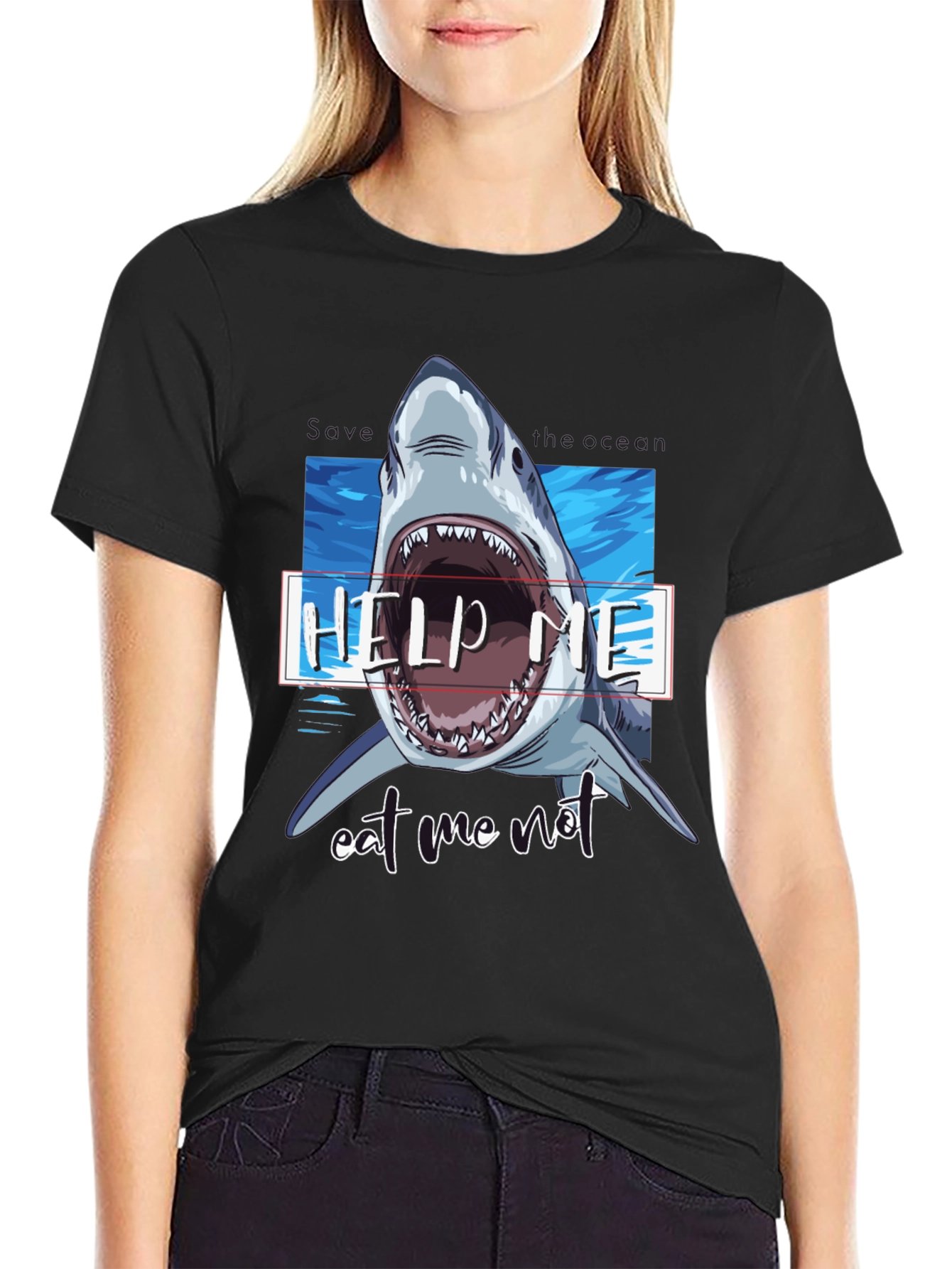 Shark Graphic T-Shirt - Help Me Eat Me Not!