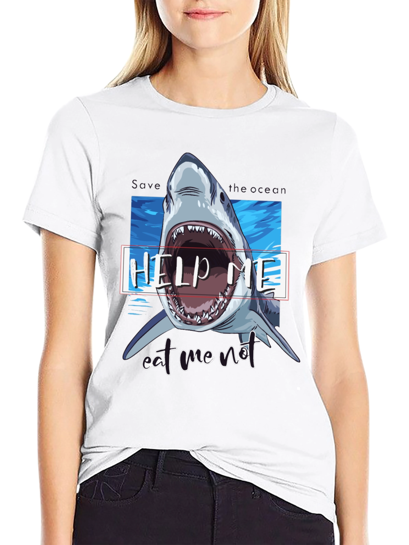Shark Graphic T-Shirt - Help Me Eat Me Not!