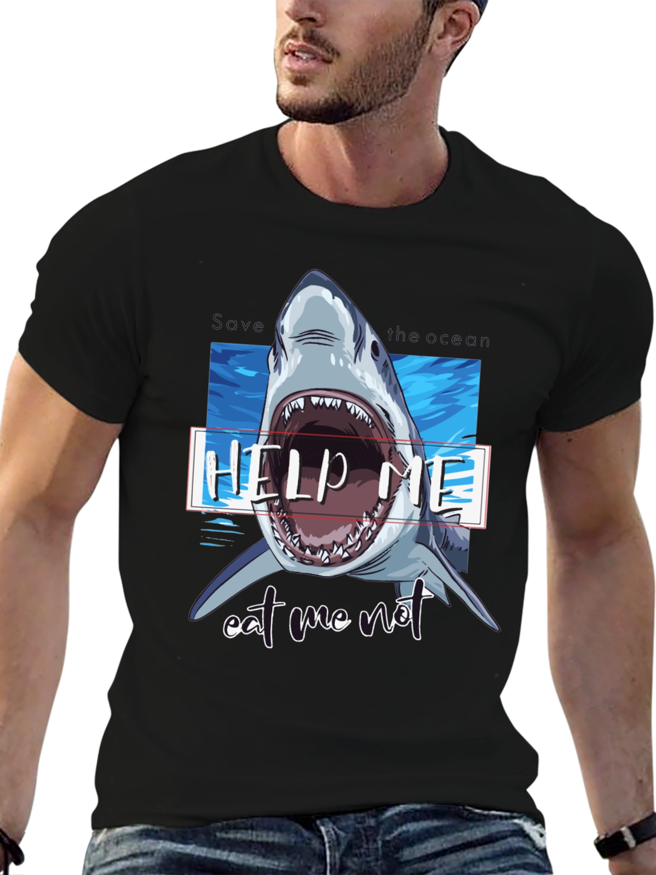 Shark Graphic T-Shirt - Help Me Eat Me Not!