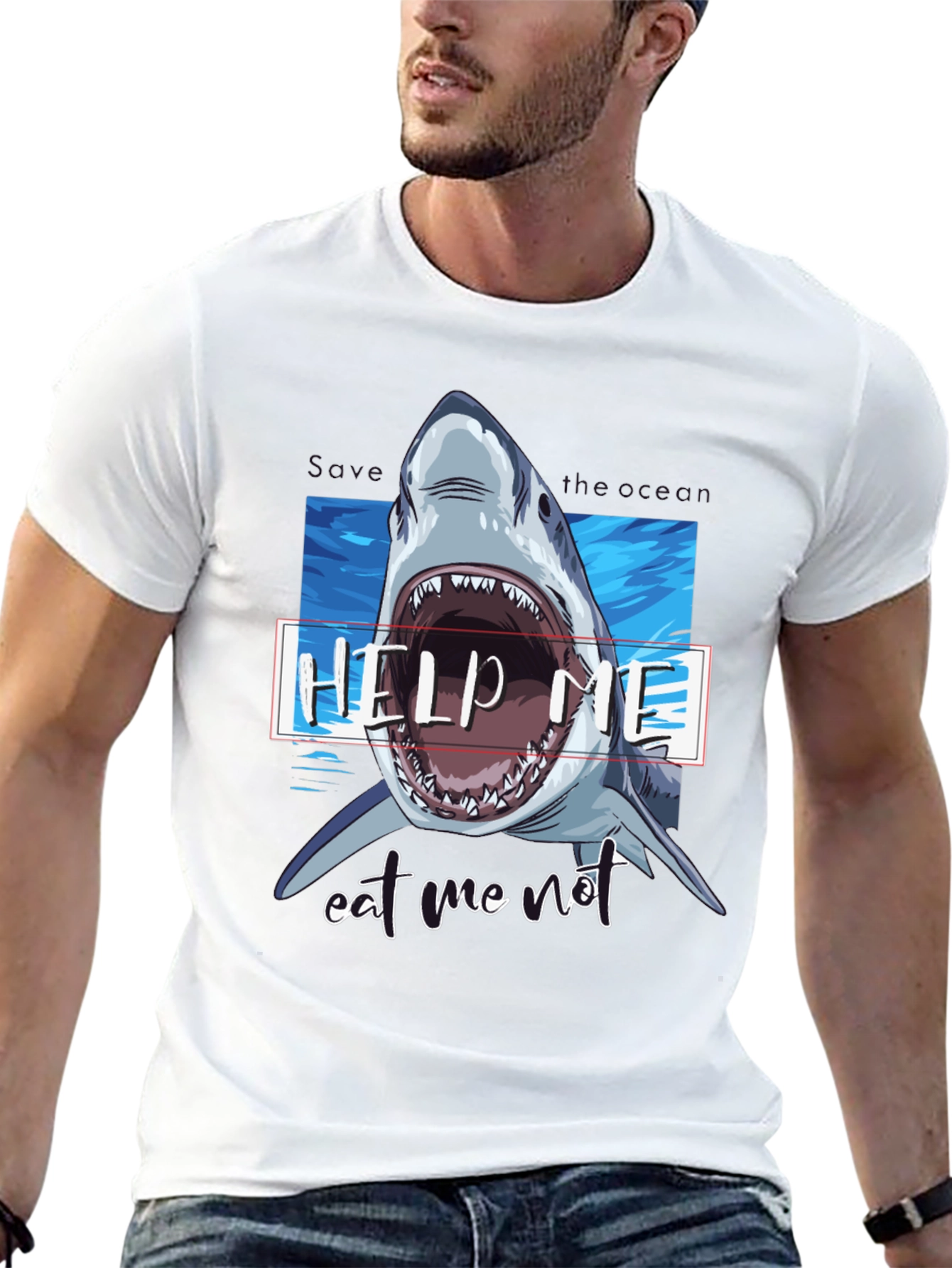 Shark Graphic T-Shirt - Help Me Eat Me Not!