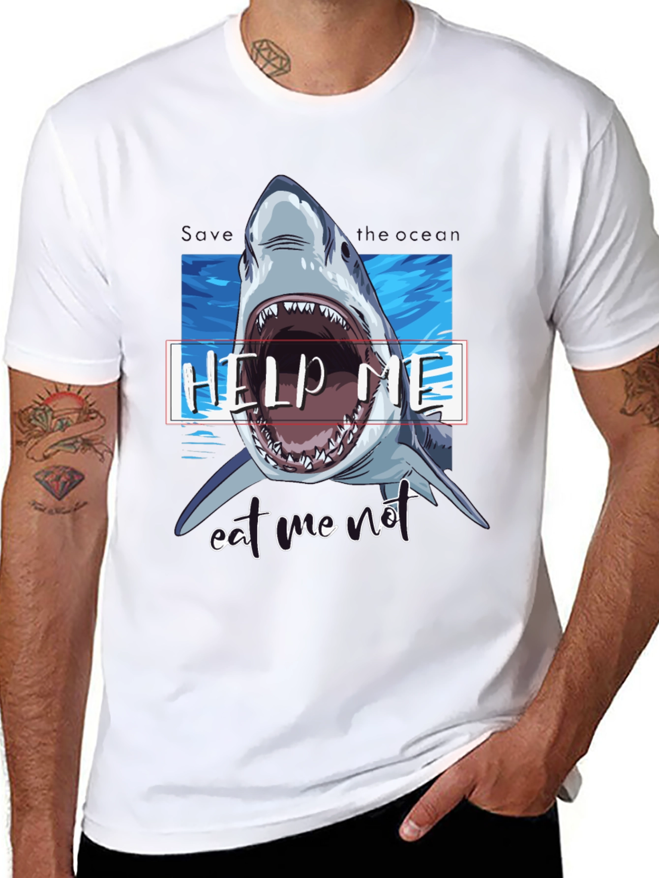 Shark Graphic T-Shirt - Help Me Eat Me Not!