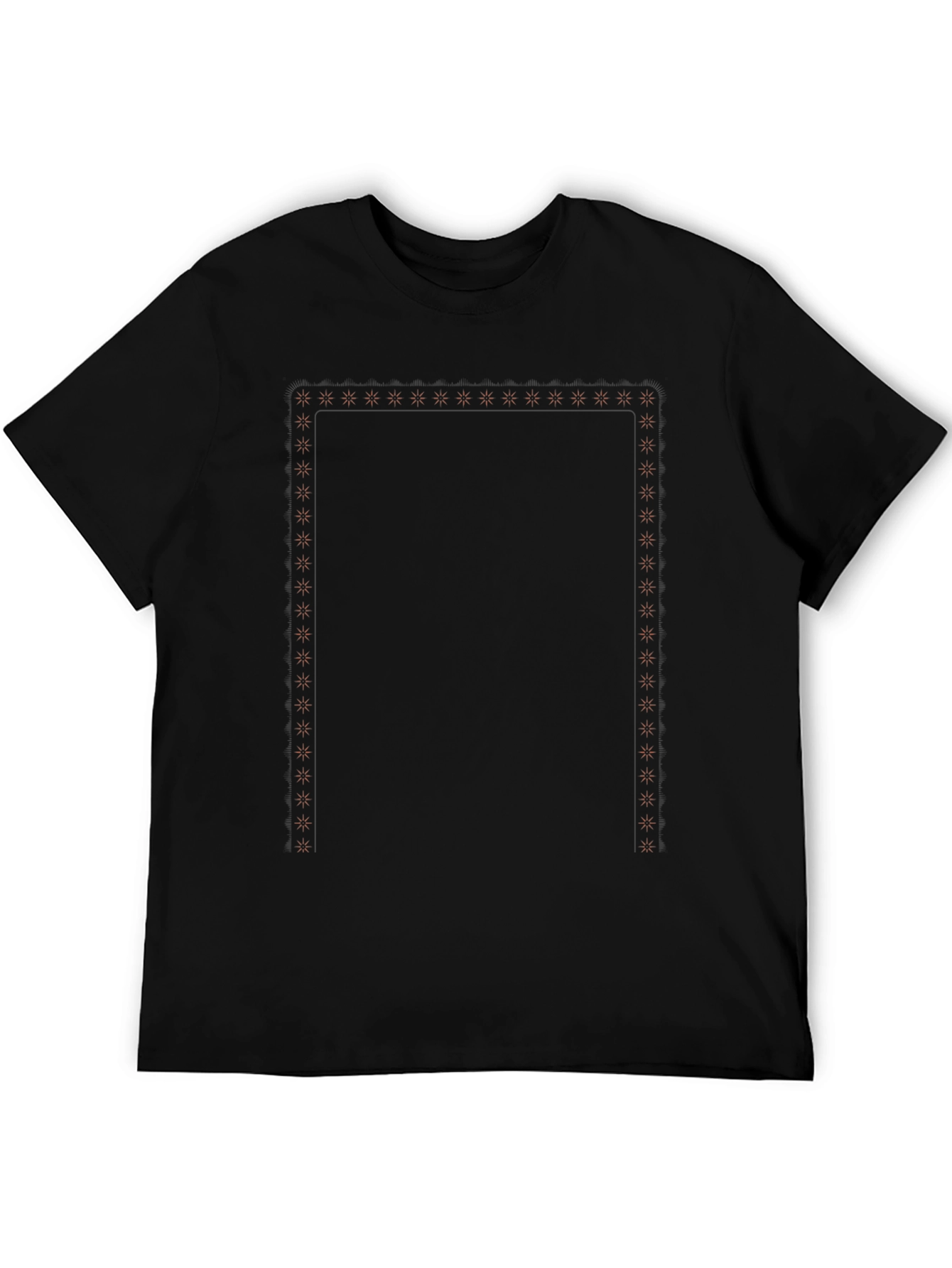 Black Graphic Tee with Geometric Pattern