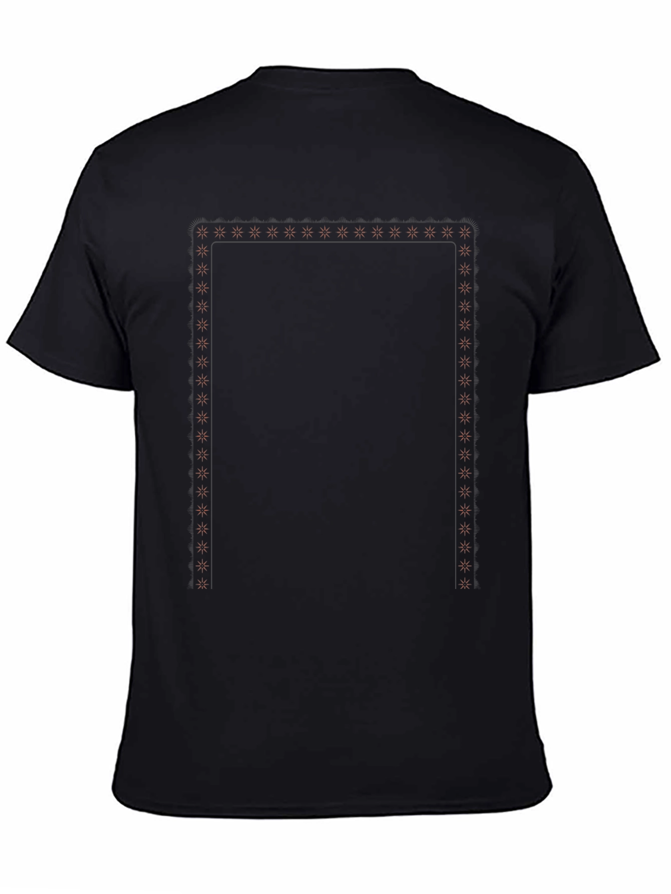 Black Graphic Tee with Geometric Pattern