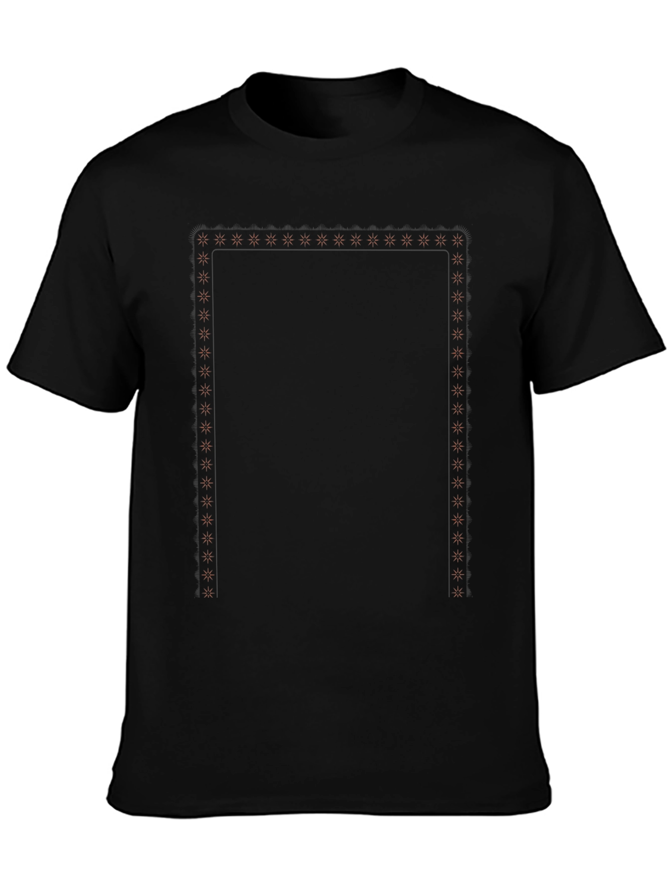 Black Graphic Tee with Geometric Pattern